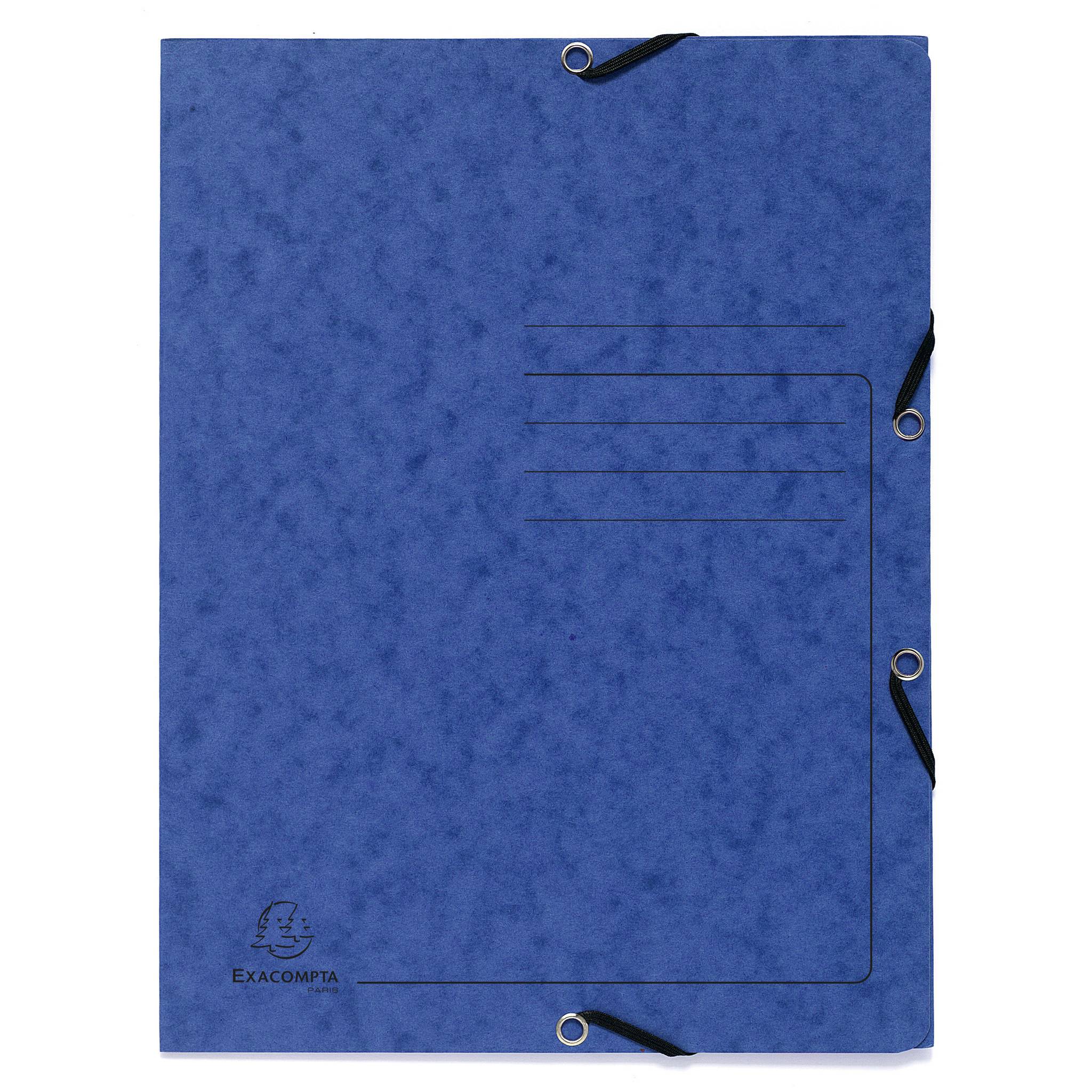 Exacompta 24x Sammelmappe A4 + Gummizug 3 Klappen Karton 355g sortiert 55432E