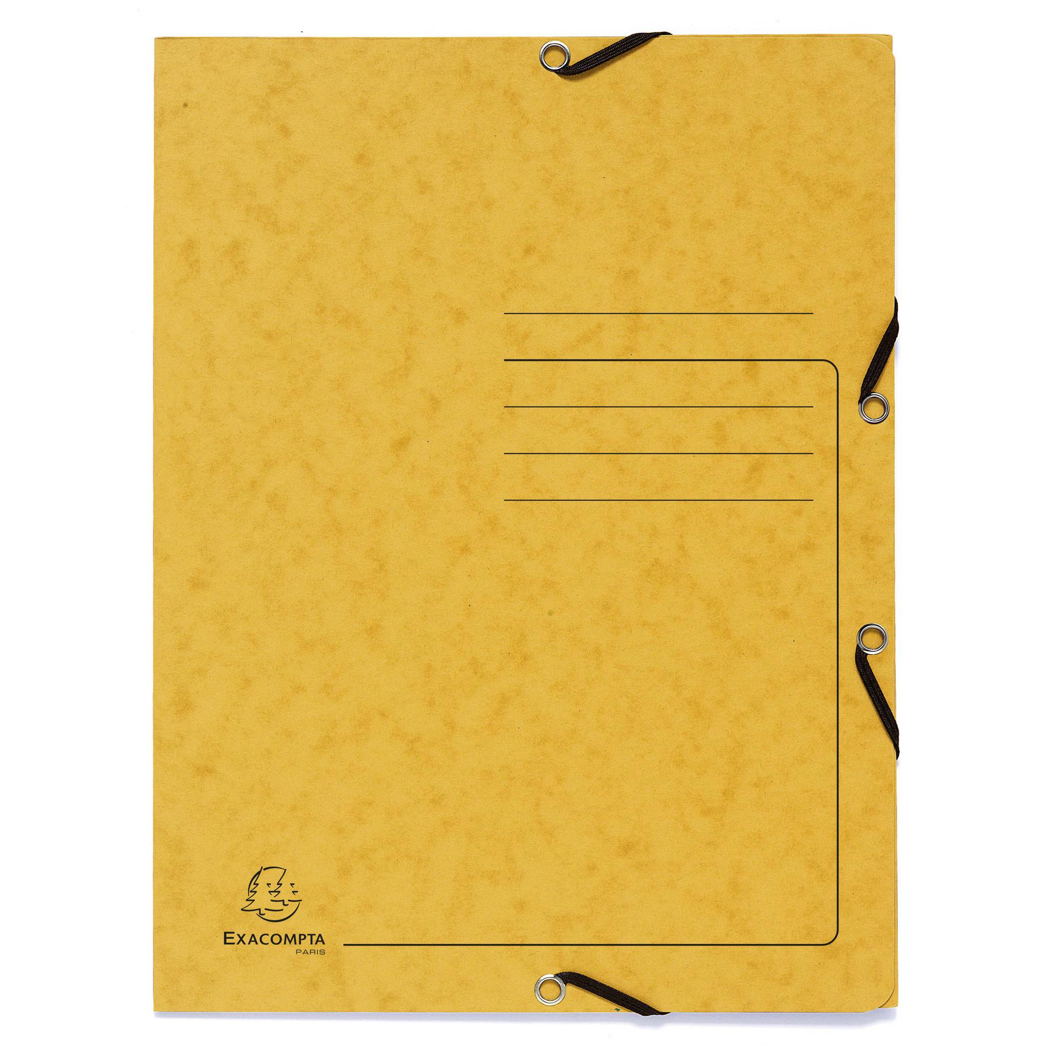 Exacompta 24x Sammelmappe A4 + Gummizug 3 Klappen Karton 355g sortiert 55432E