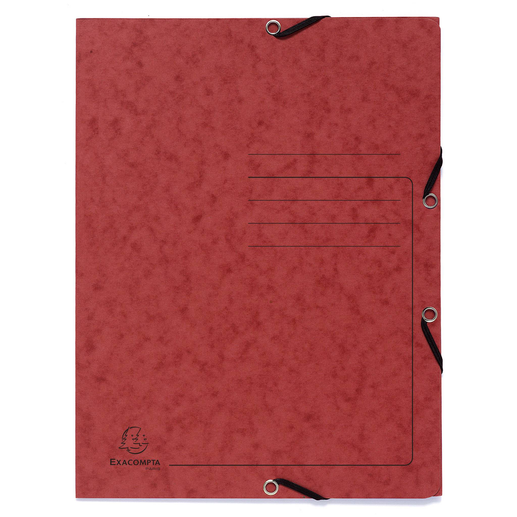 Exacompta 24x Sammelmappe A4 + Gummizug 3 Klappen Karton 355g sortiert 55432E