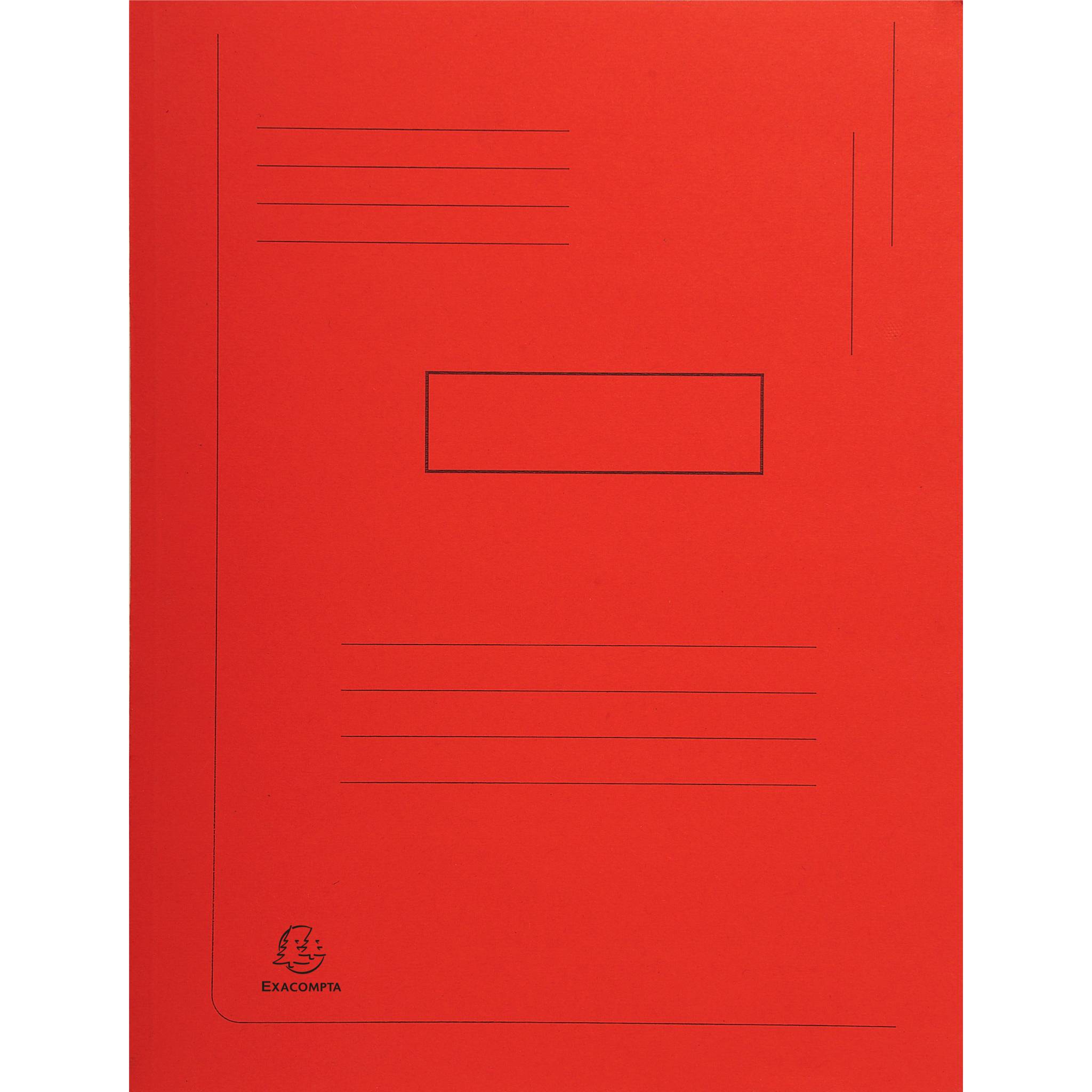 Exacompta 50x Aktenmappe + Index, 2 Klappen RC Kart.290g, 24x32cm, Rot, 445003E