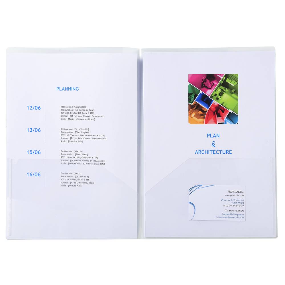Exacompta 2x Präsentionmappen PP 200µ A4 A3 farbig sortiert Kristall 3965E