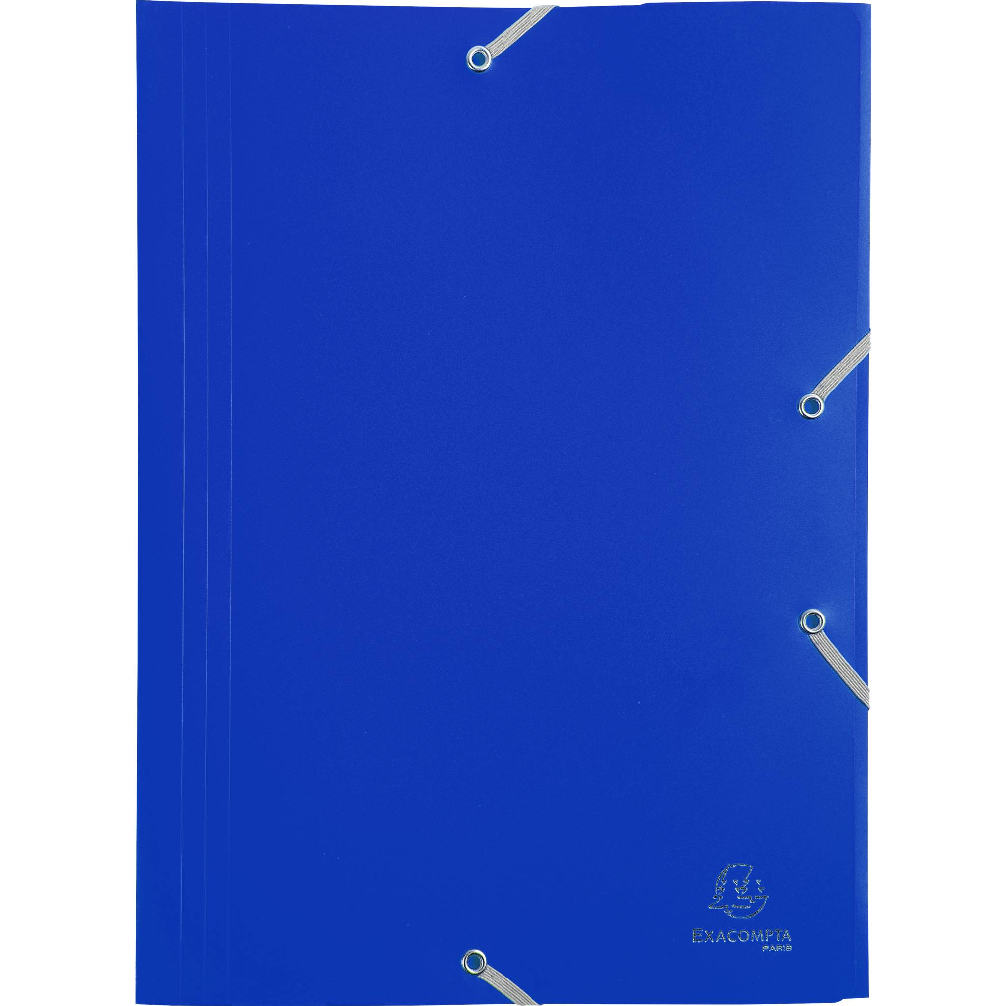 Exacompta 30x Sammelmappe +Gummizug 3 Klappen PP 400µ Eco A4 Blau 55902E