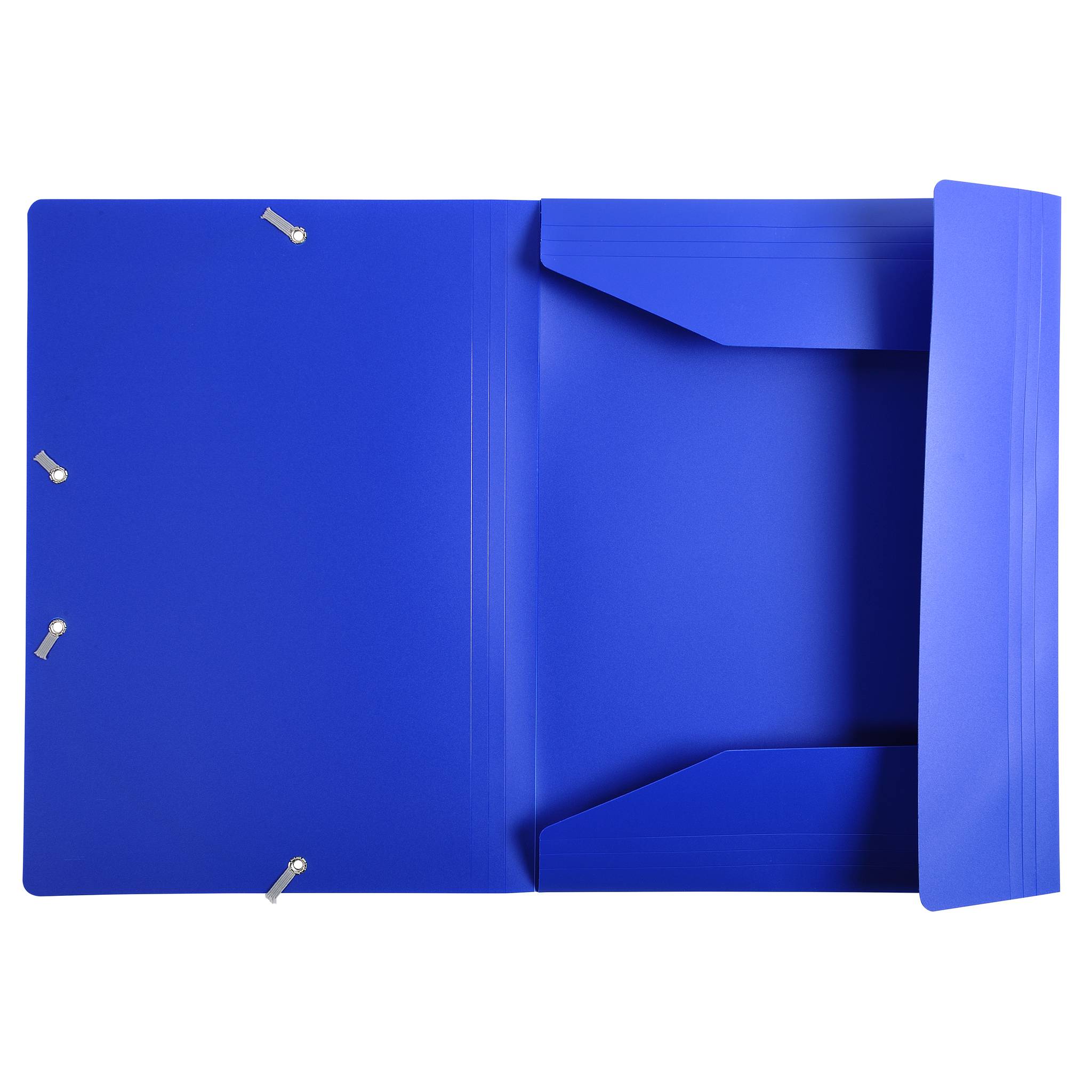 Exacompta 30x Sammelmappe +Gummizug 3 Klappen PP 400µ Eco A4 Blau 55902E