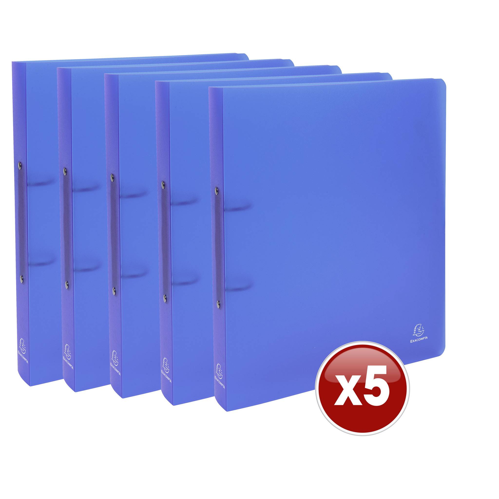 Exacompta 15x Ringbuch PP 700µ + 2 Ringen 30mm, Rücken 40mm, , A4, Blau, 54362E