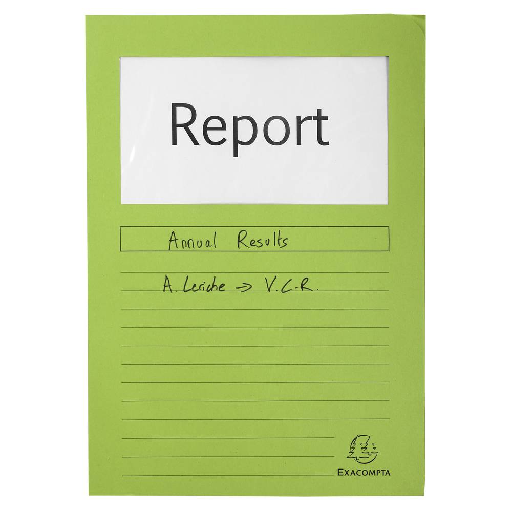 Exacompta 4x 100 Fenstermappen, A4, 160g, plastikfrei, Giftgrün, 50107E