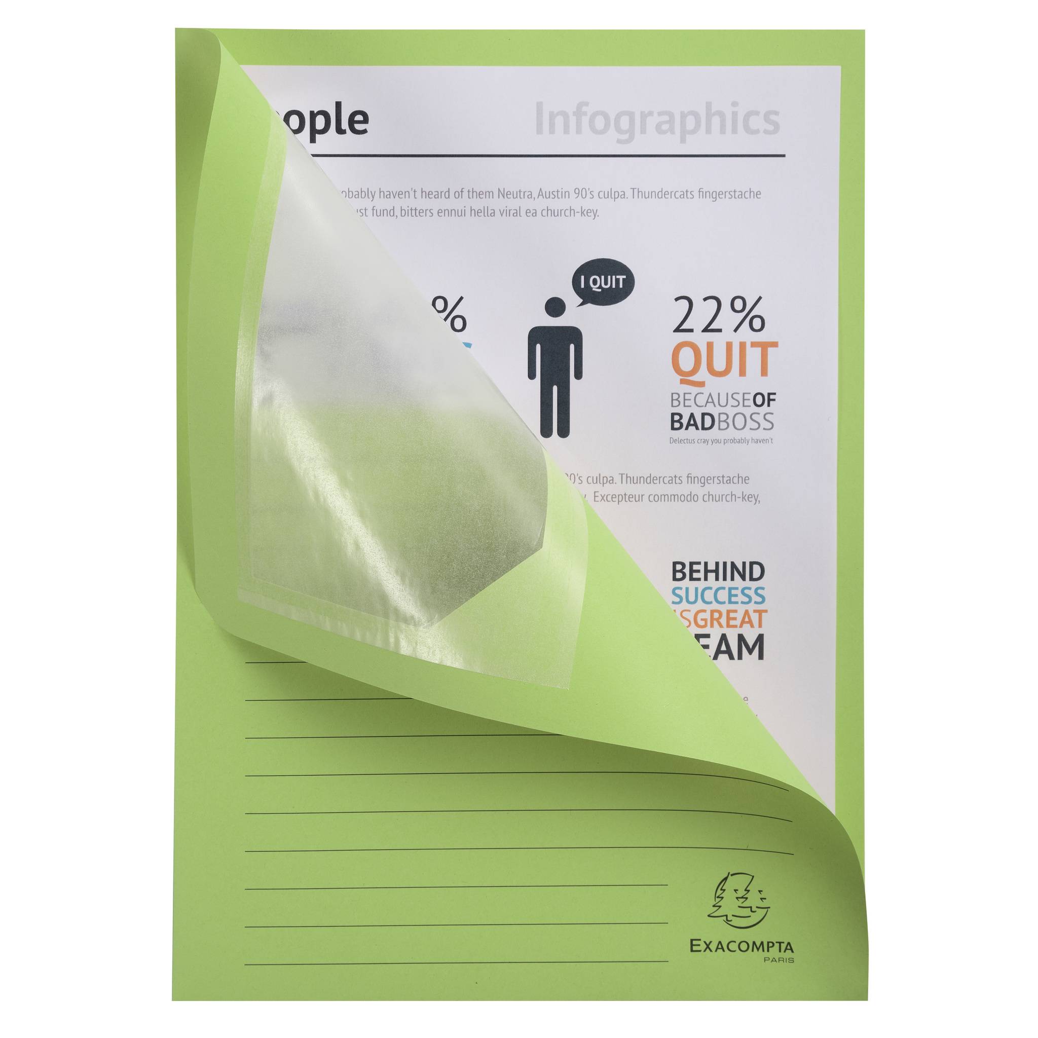 Exacompta 4x 100 Fenstermappen, A4, 160g, plastikfrei, Giftgrün, 50107E