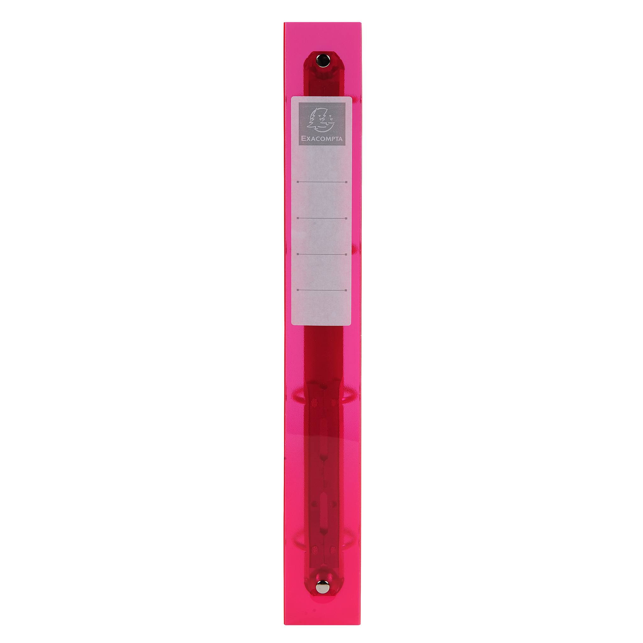 Exacompta 10x mittelfestes Ringbuch 4 Ringe, PP 700µ, PP- A4 Maxi, Rosa, 51774E