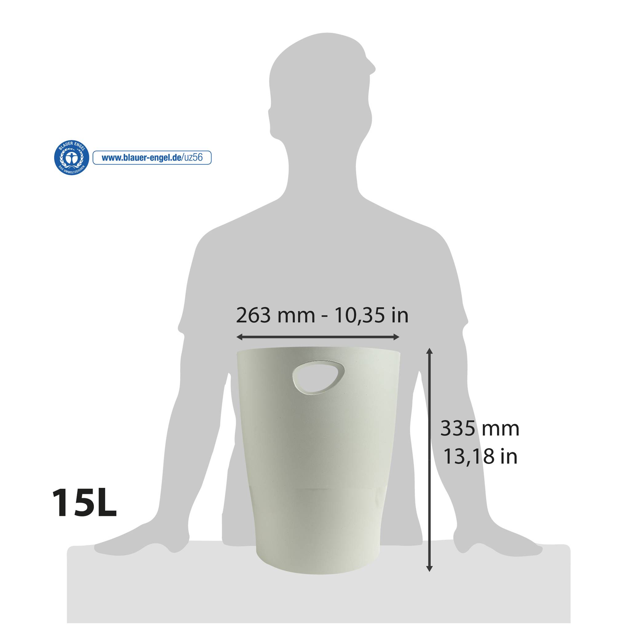 Exacompta 8x Papierkorb ECOBIN, 15 Liter, Office - Grau - 45306D