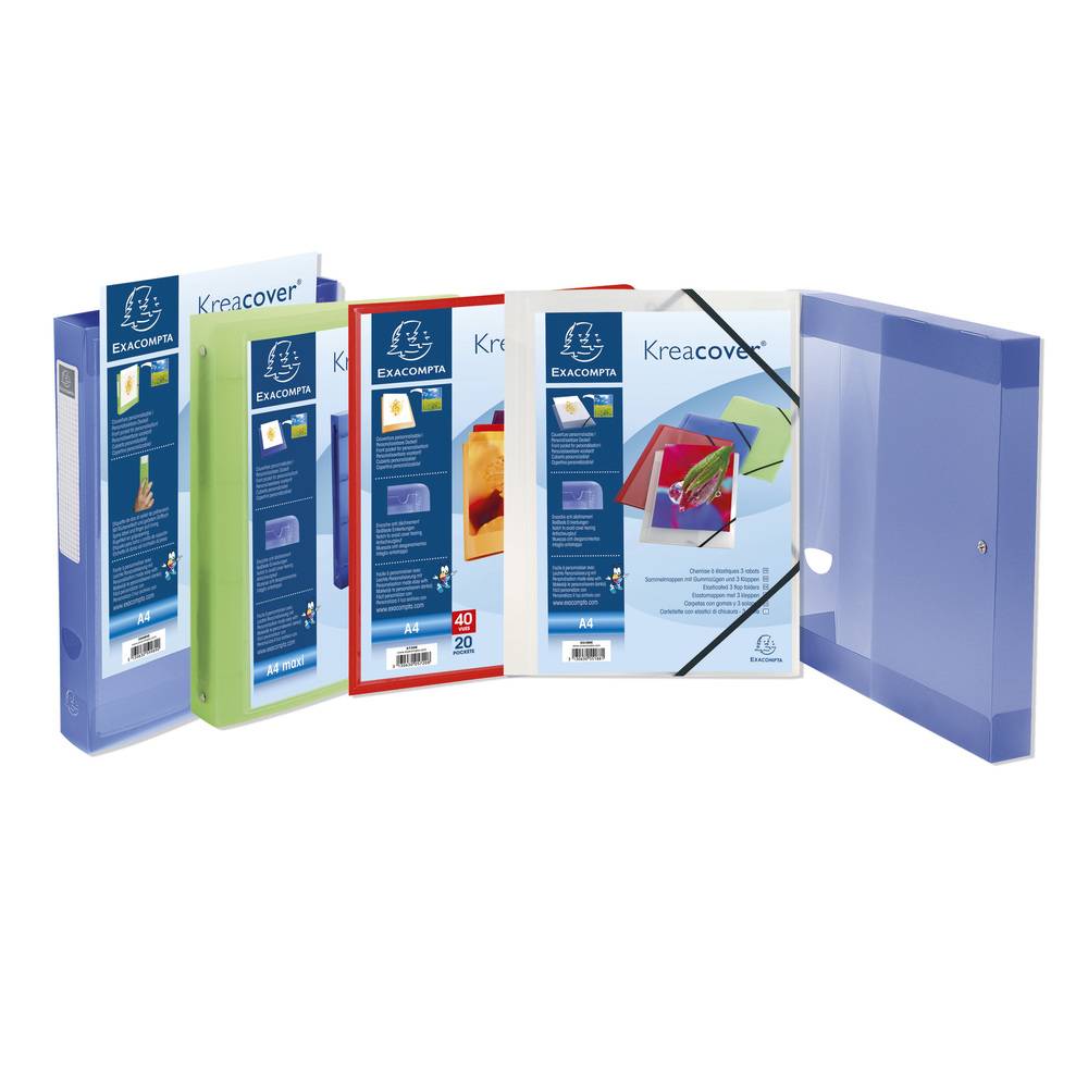 Exacompta 30x Präsentationsmappe aus PP, für Format A4, Kreacover, Weiß, 43008E