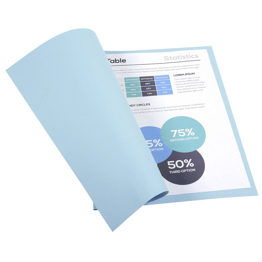 Exacompta 5x Pack 100 Aktendeckeln Recycling 220g A4 - Hellblau - 410006E