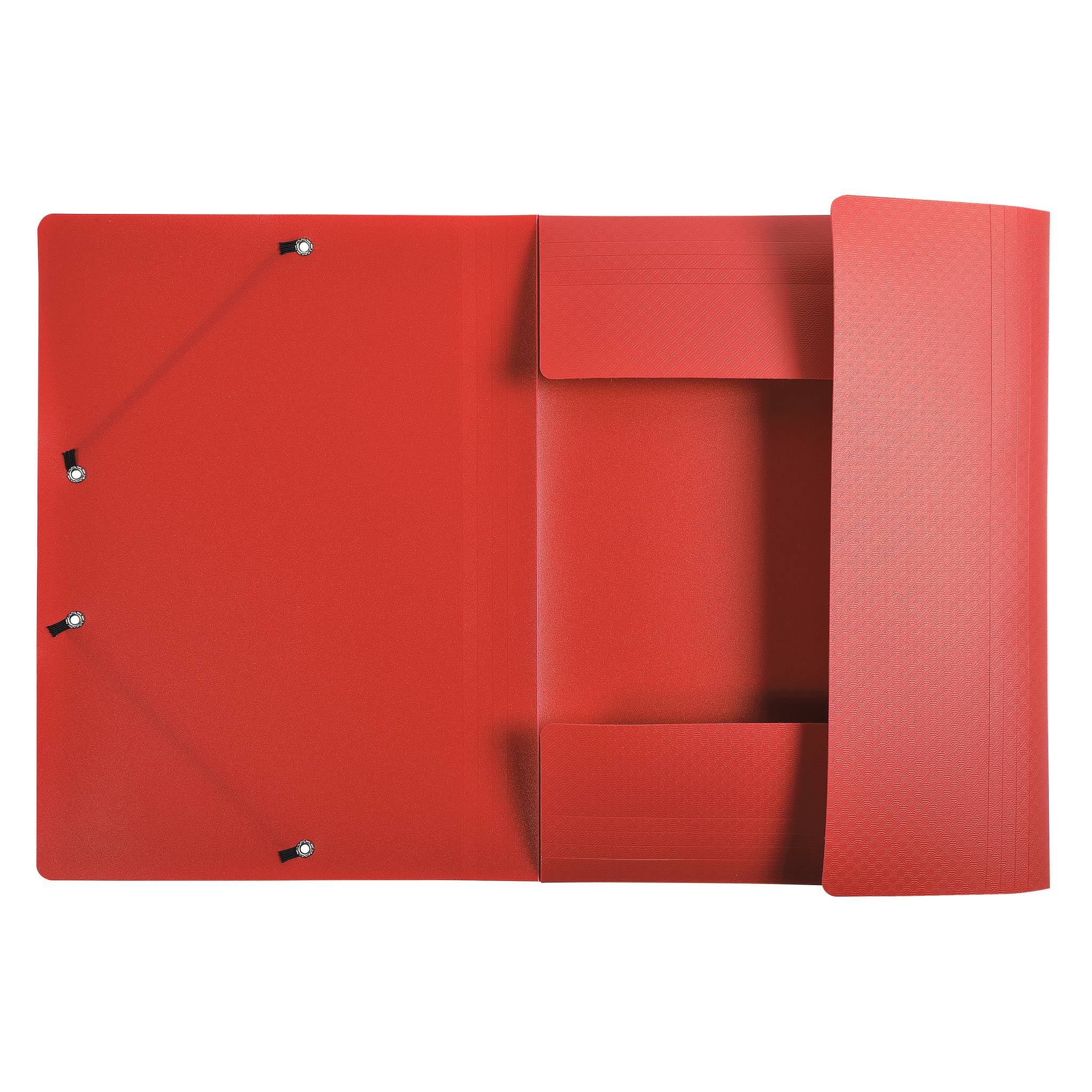 Exacompta 50x Sammelmappe A4 + 3 Klappen Gummizug PP Rot 55085E