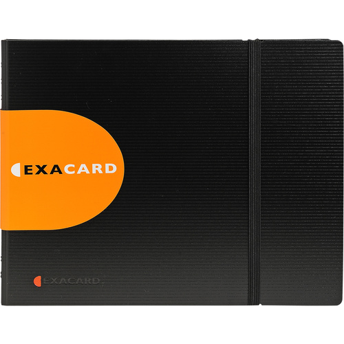 Exacompta 75134E 5x Visitenkartenbuch Exacard mit 20 herausnehmbaren Hüllen für 240 Karten, 20x25cm - Exactive - Schwarz