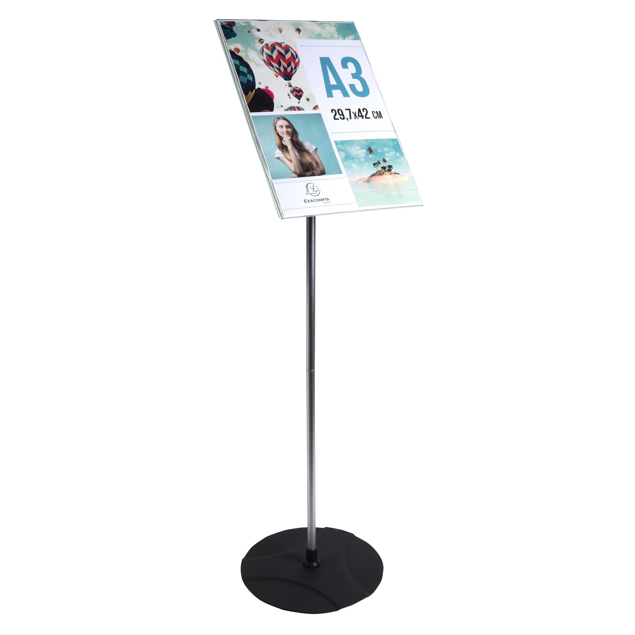 Exacompta 5x Hinweisschild A3 vertikal Aluminium Schwarz/alu/glasklar 8224358D