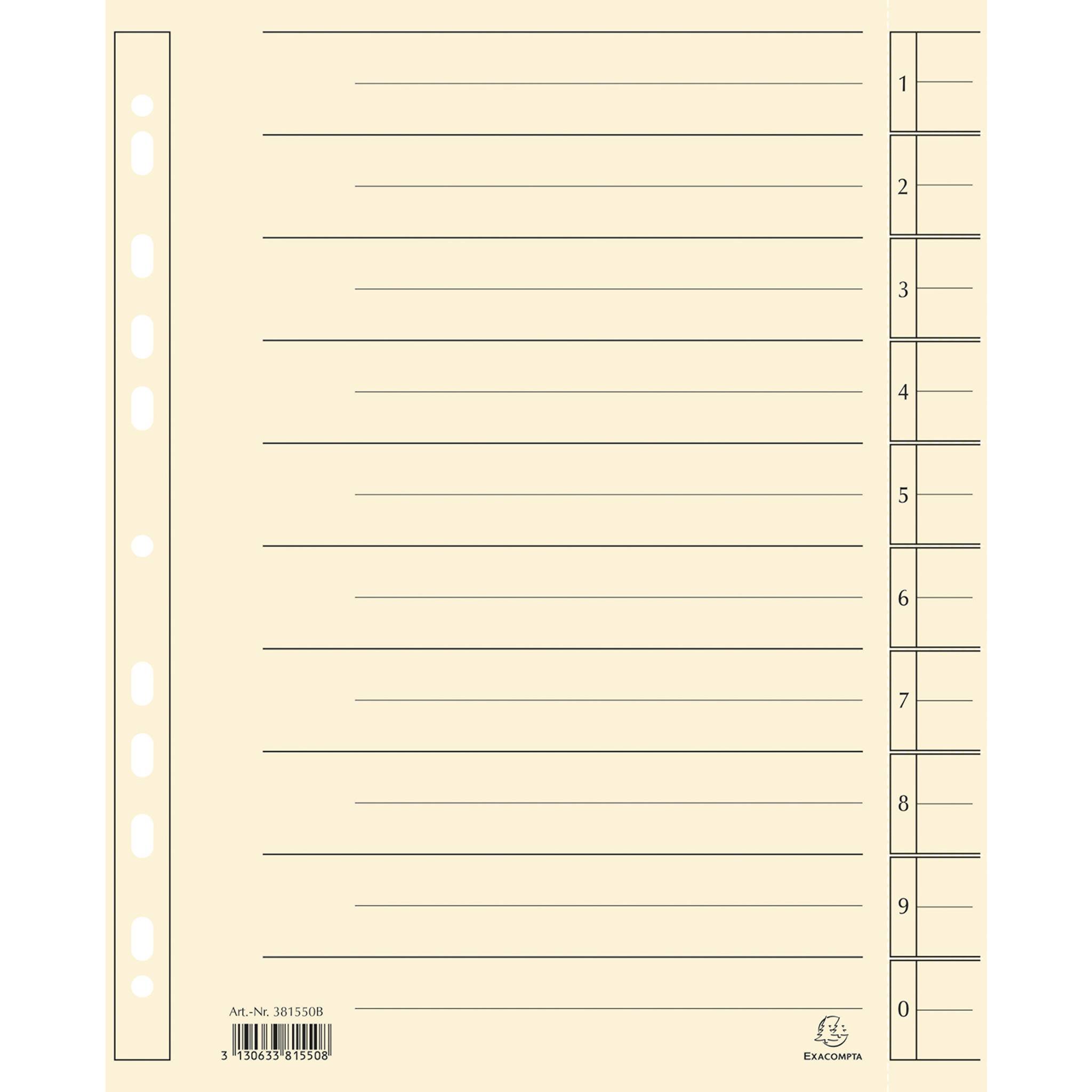 Exacompta 100x Trennblätter 24 x 30cm 230g/m2 100er Poly Chamois 381550B