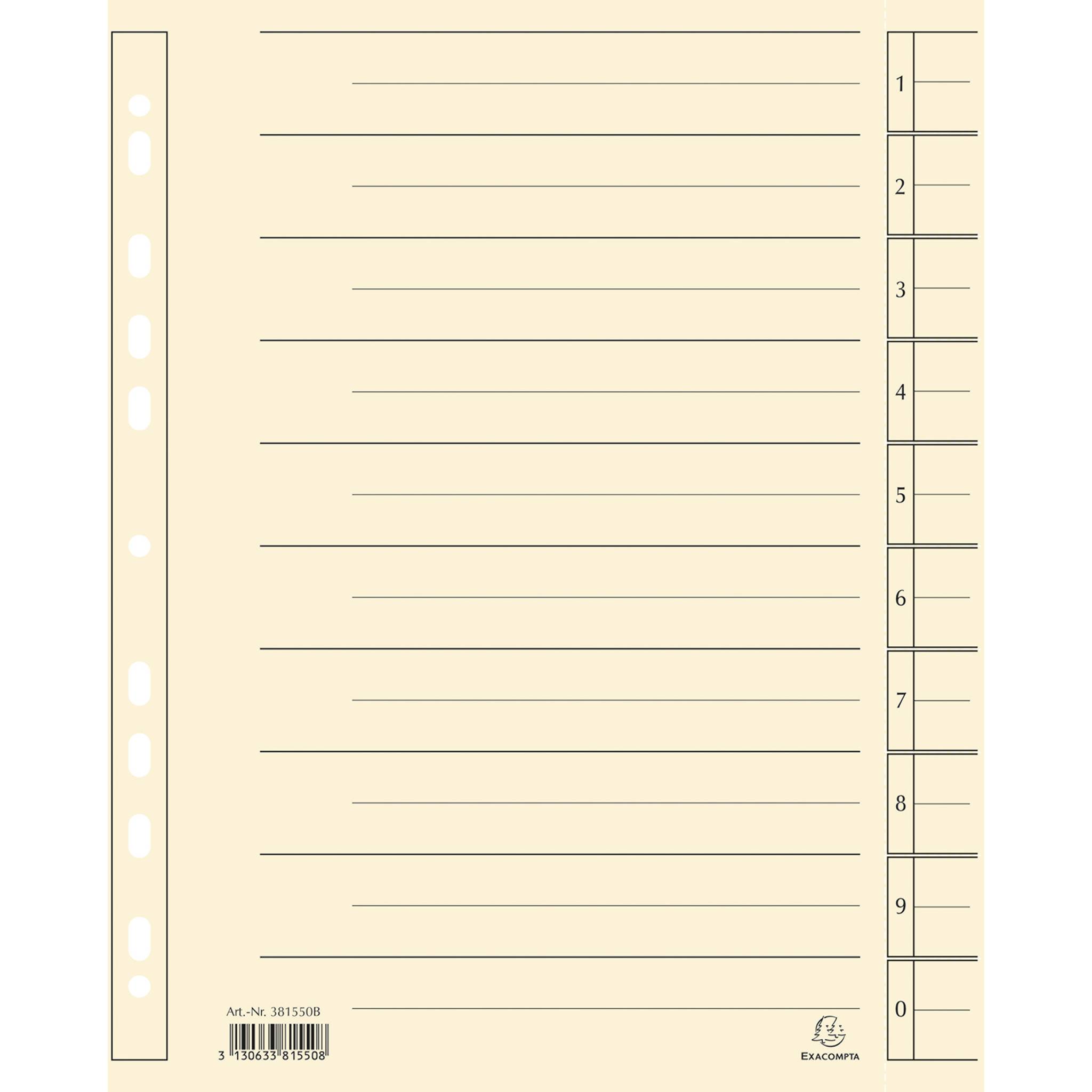 Exacompta 100x Trennblätter 24 x 30cm 230g/m2 100er Poly Chamois 381550B