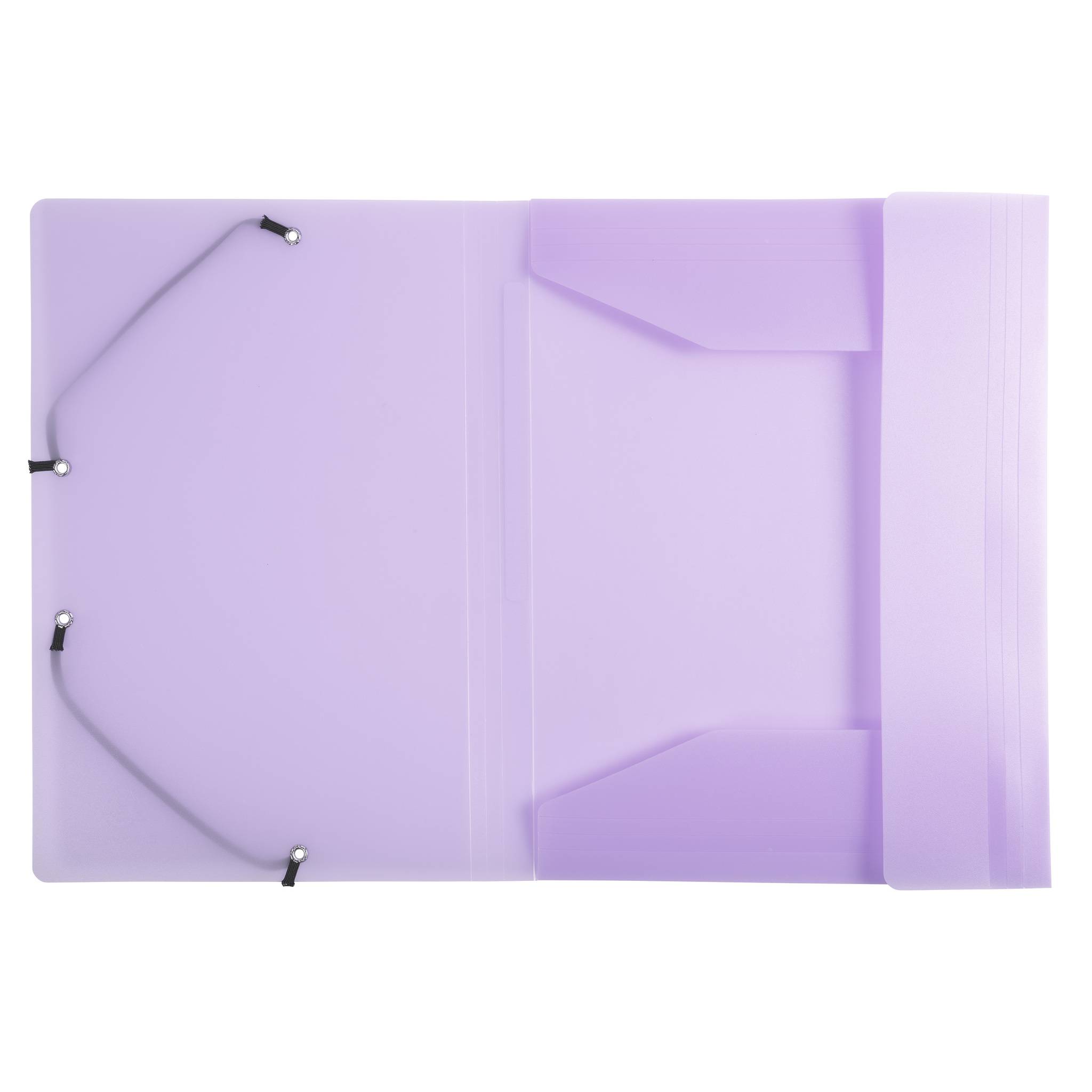 Exacompta 25x Sammelmappe A4 + Gummizug, 3 Klappen, PP, Malve, 55175E