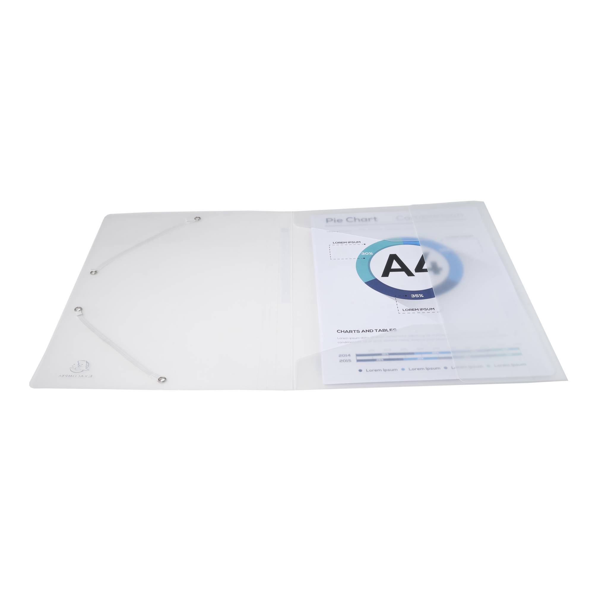 Exacompta 30x Sammelmappe +3 Klappen Gummizug PP 500µ A4 Transparent 55860E