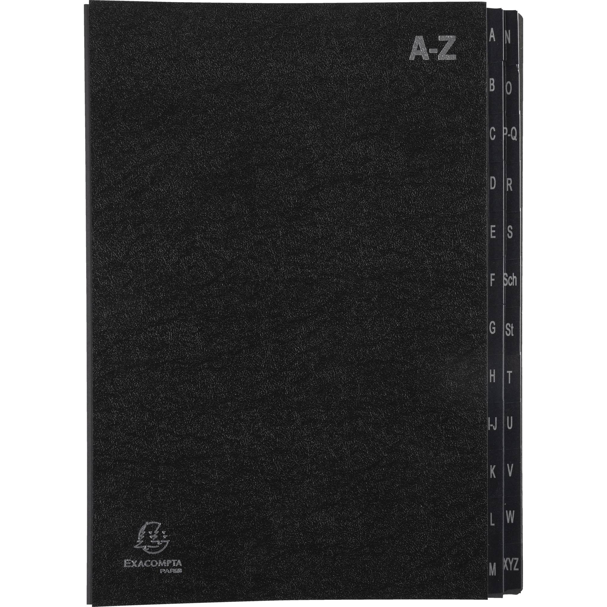 Exacompta 8x Pultordner Ordnungsmappe 24 Fächern RC-Karton A-Z A4 Schwarz 57024E