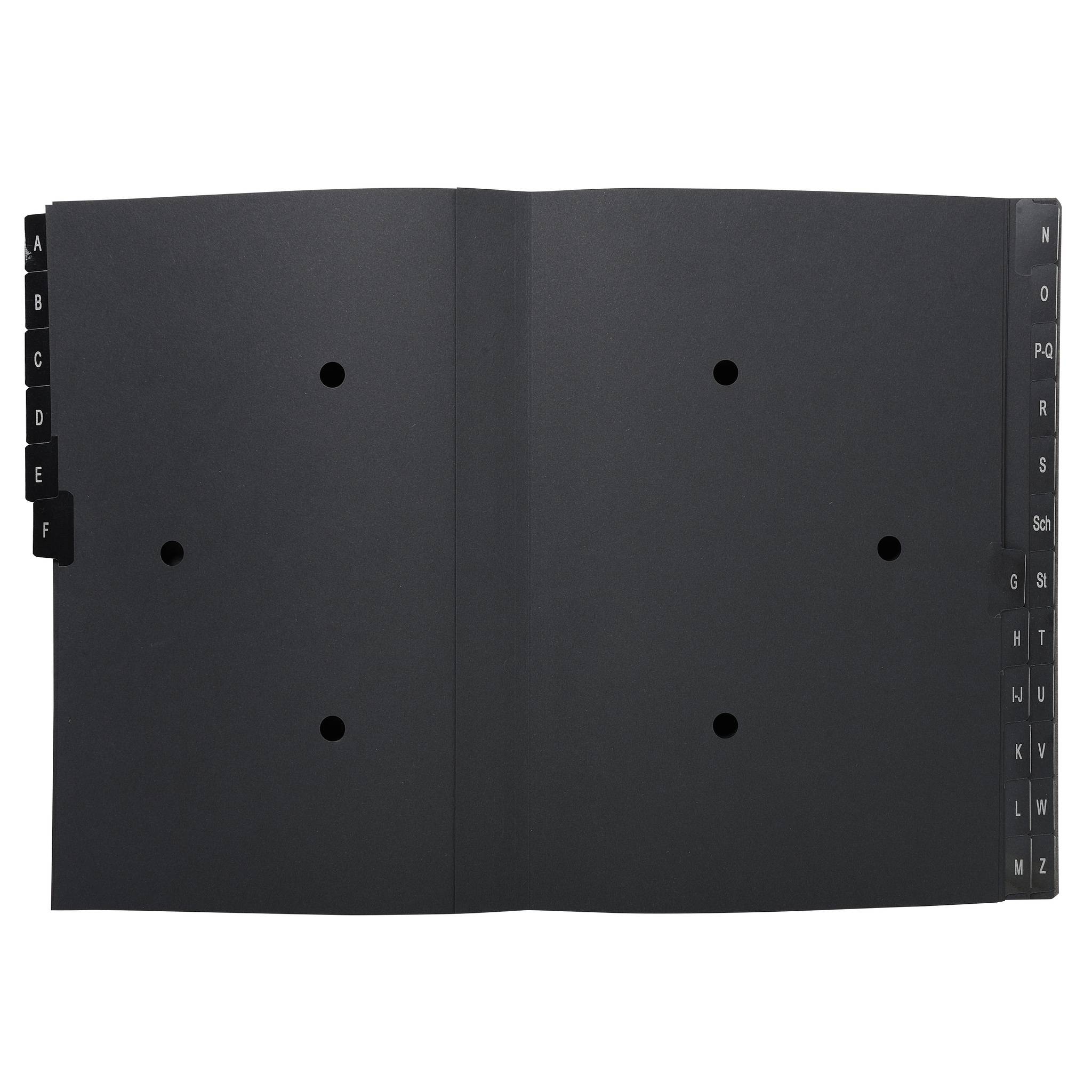 Exacompta 8x Pultordner Ordnungsmappe 24 Fächern RC-Karton A-Z A4 Schwarz 57024E