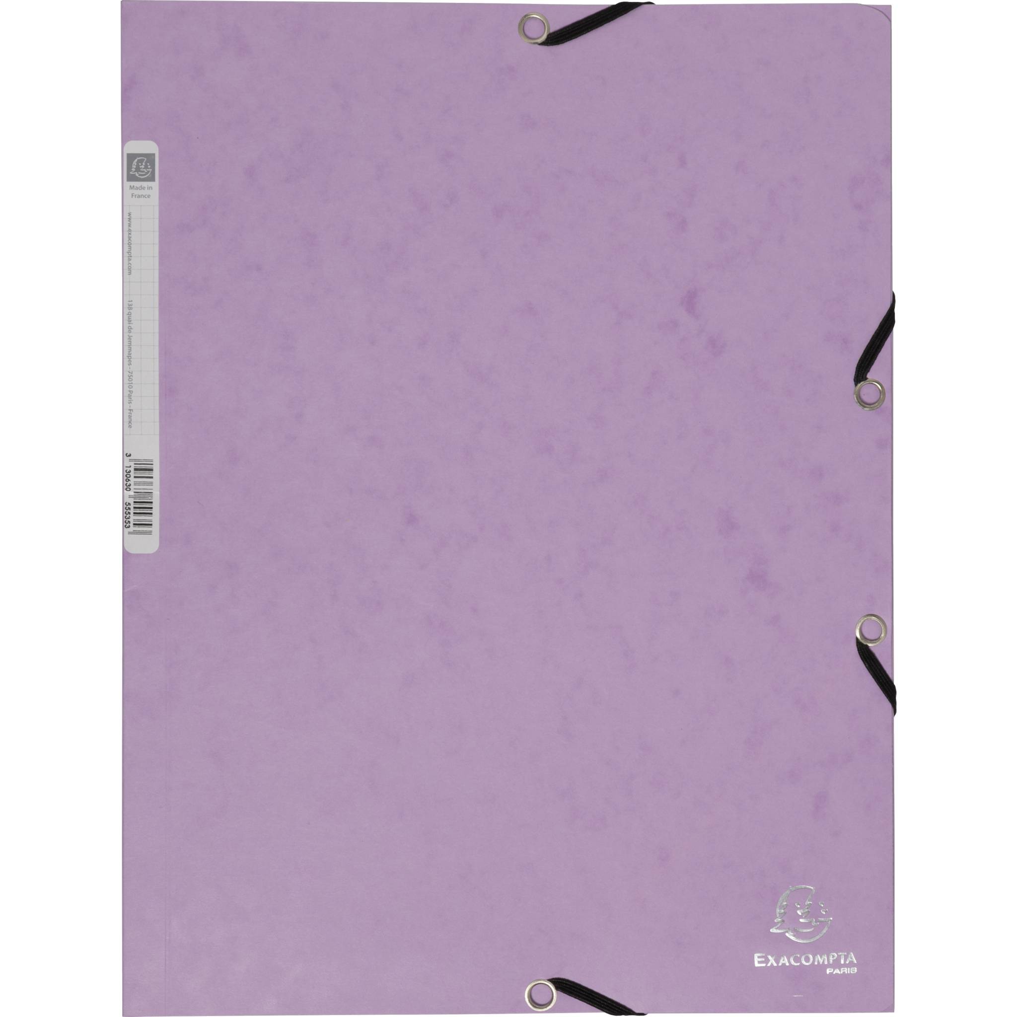 Exacompta 25x Sammelmappe +Gummizug Karton 400g/m2 Serie Aquarel A4 Malve 55535E