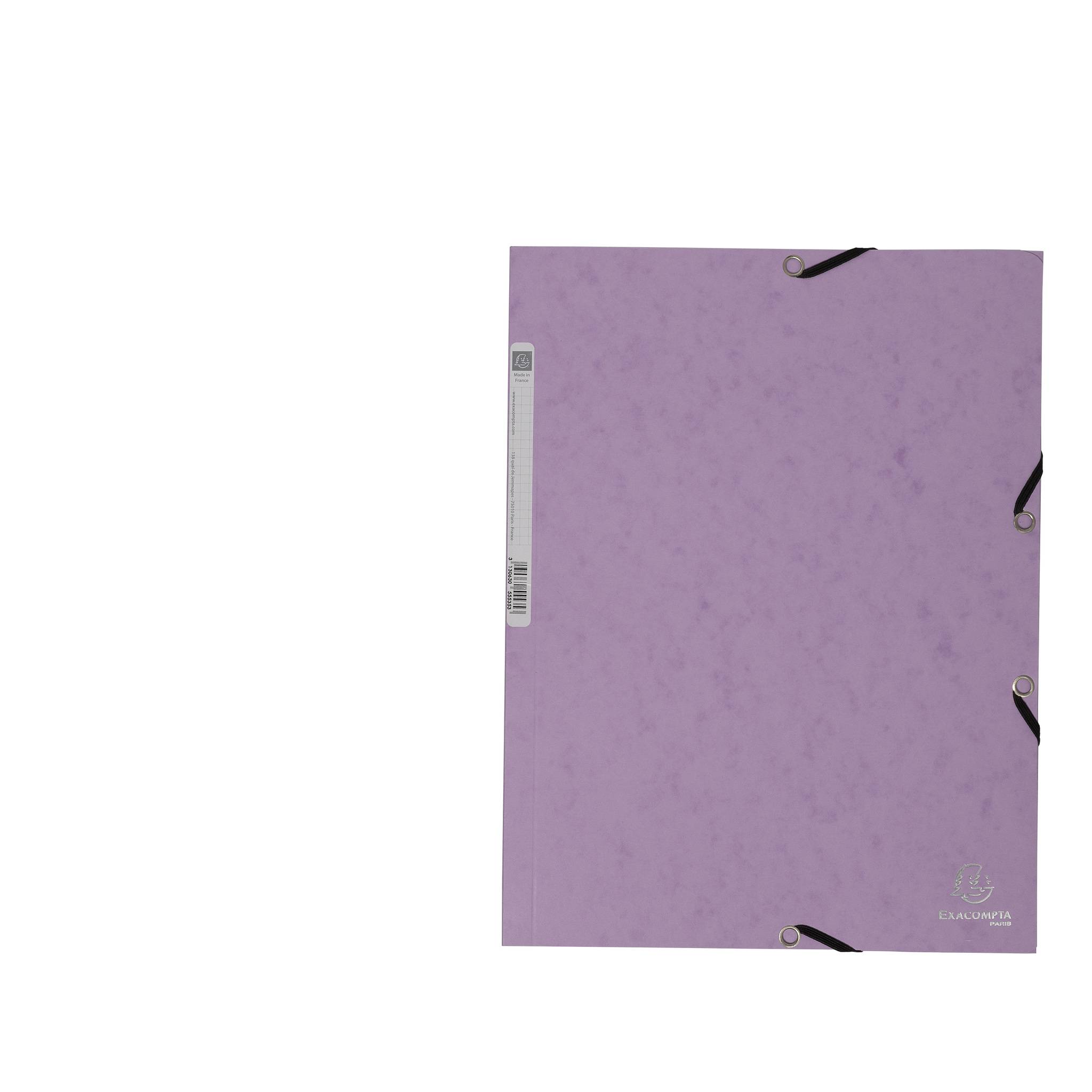 Exacompta 25x Sammelmappe +Gummizug Karton 400g/m2 Serie Aquarel A4 Malve 55535E