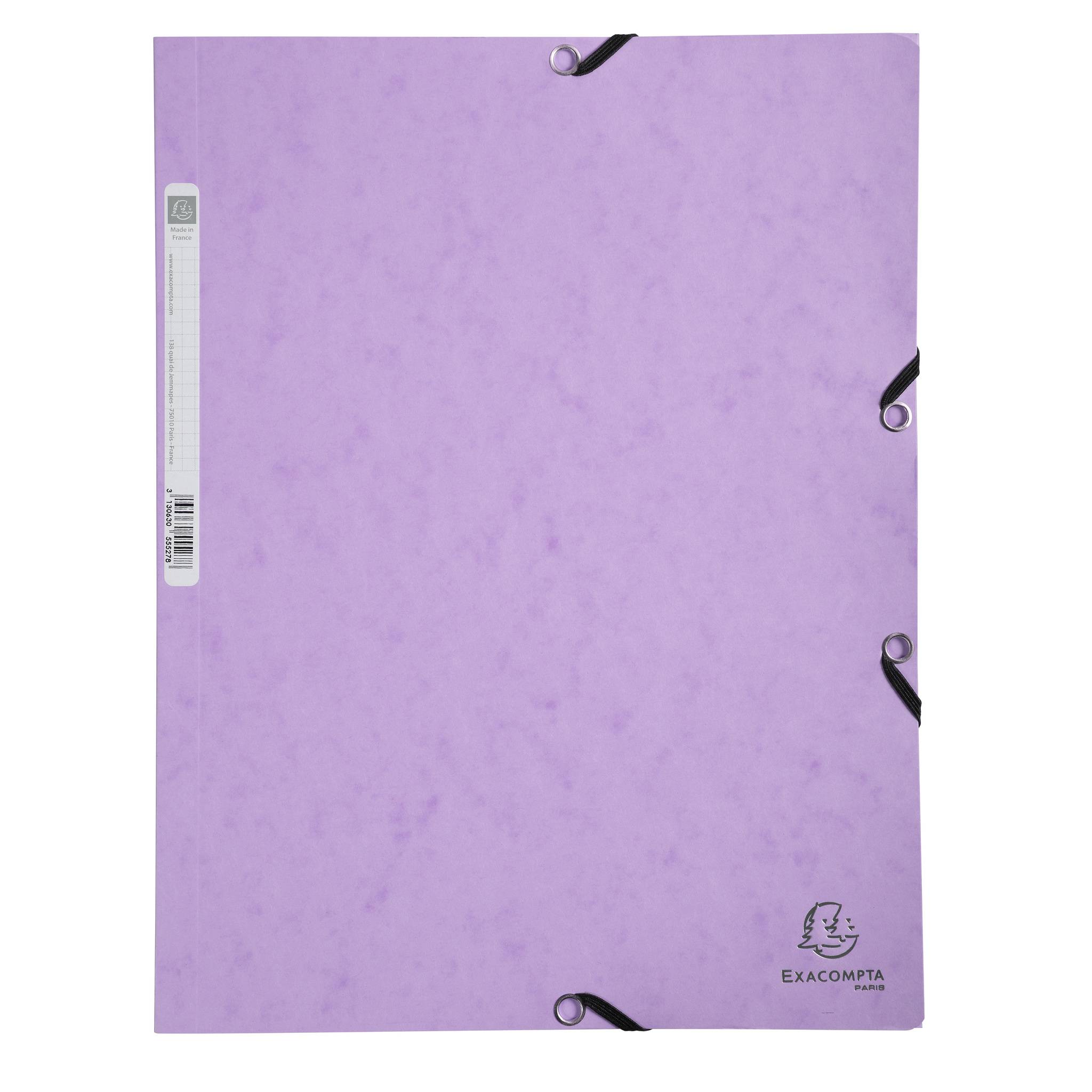 Exacompta 25x Sammelmappe +Gummizug Karton 400g/m2 Serie Aquarel A4 Malve 55535E