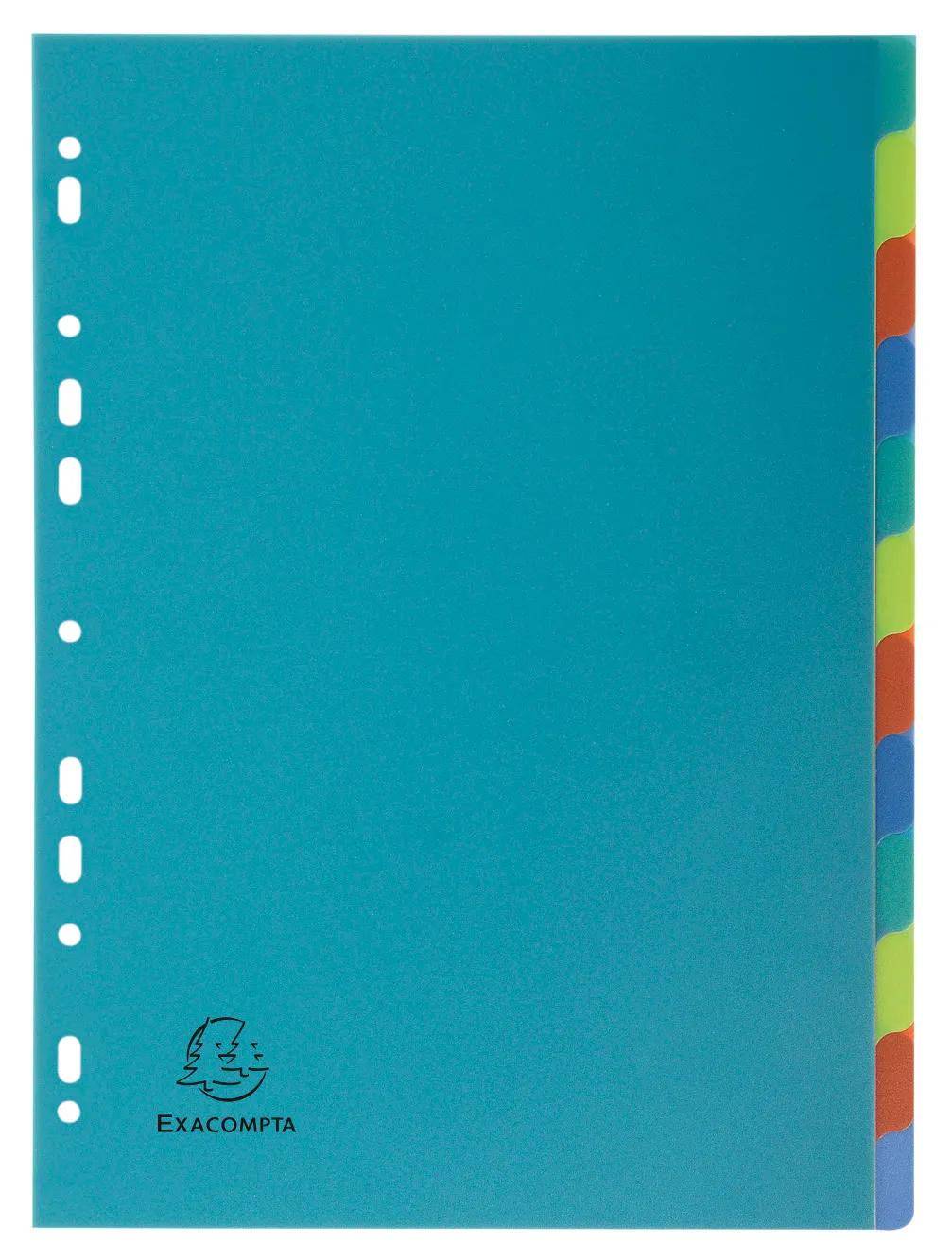 Exacompta 15x Register Recycling PP 300µ + 12 Positionen, A4, sortiert, 2712E