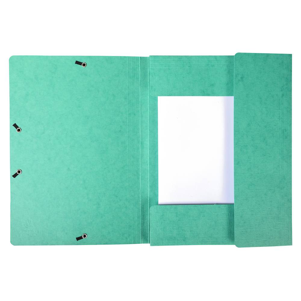 Exacompta 50x Sammelmappe + Gummizug, 3 Klappen Karton, 425g/qm A4, Grün, 55753E