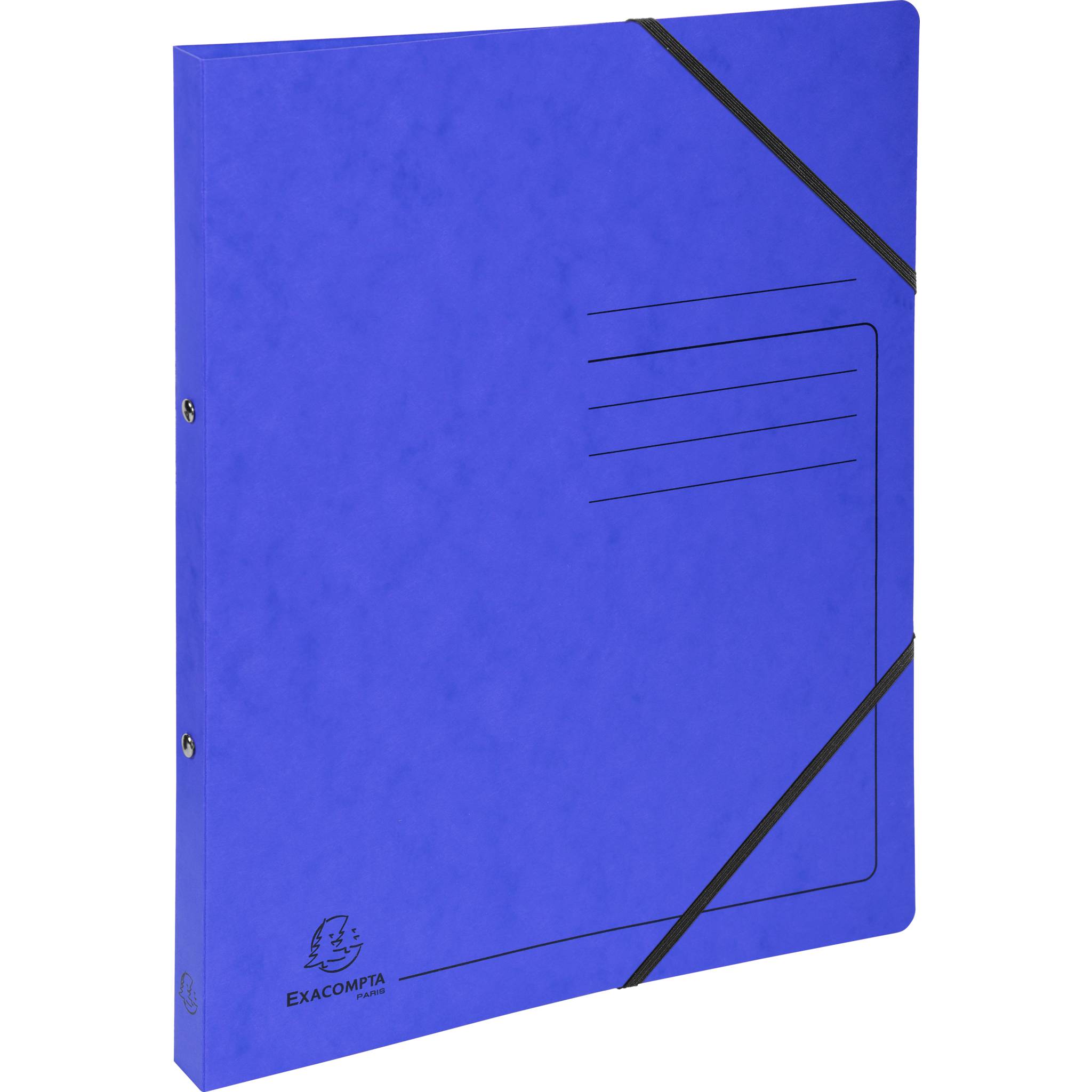 Exacompta 10x Ringhefter A4, 2 Ringe 15mm, Karton, bedruckt, Blau, 542552E