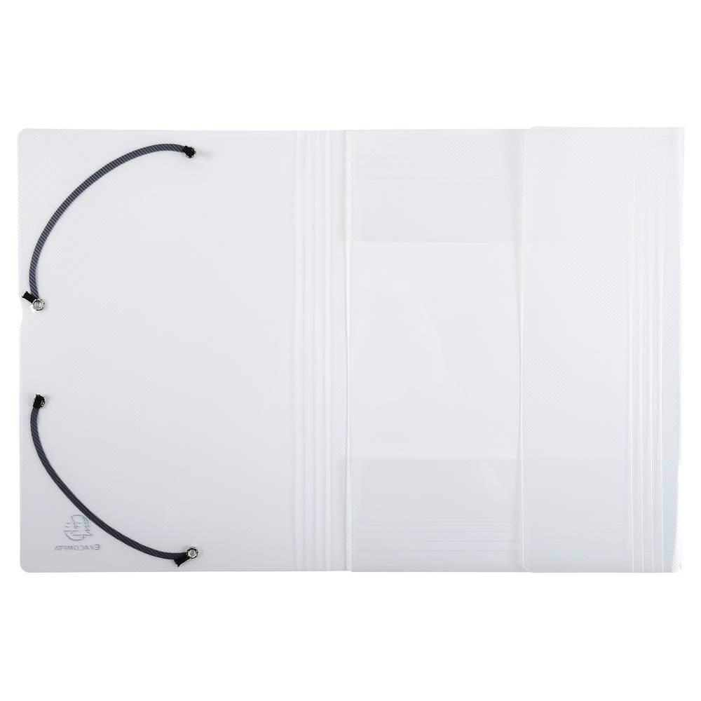 Exacompta 25x Sammelmappe +3 Klappen Gummizug PP 500µ Crystal A4 Kristall 56742E