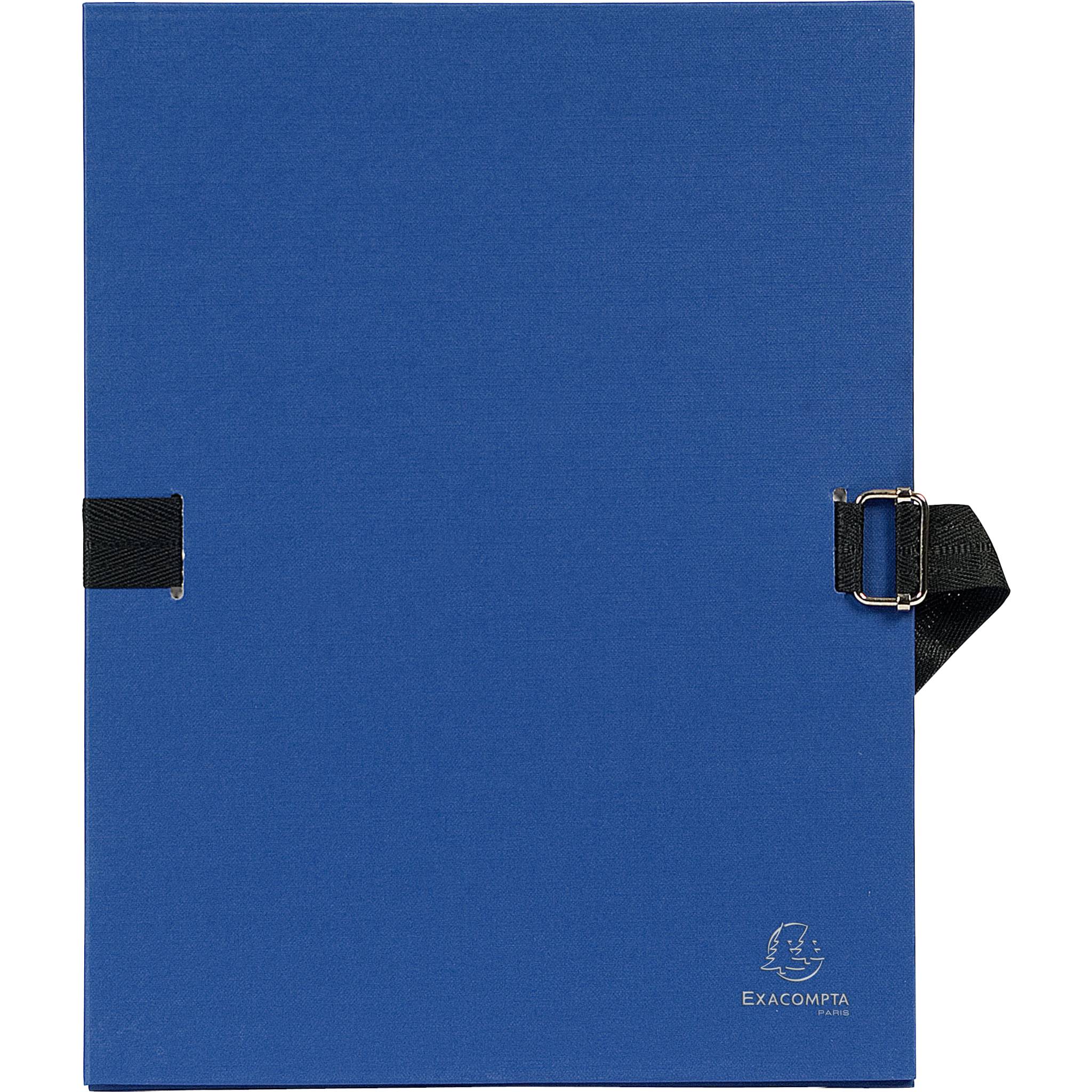 Exacompta 10x Dokumentenmappe Karton 2,7mm, Faltenrücken, A4, Dunkelblau, 732E