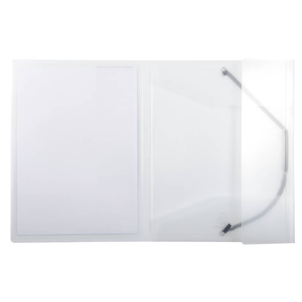 Exacompta 25x Sammelmappe A4 PP 3 Klappen + Gummizug violett Transparent 55188E