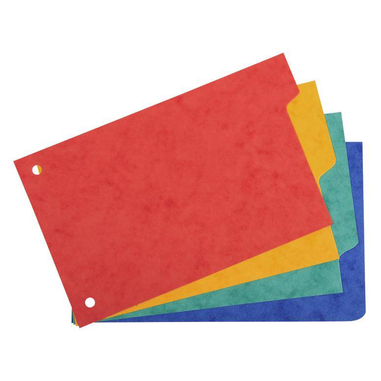 Exacompta 10x Register A6 Karton 4 Taben 2-fach gelocht für Karteikarten 604E