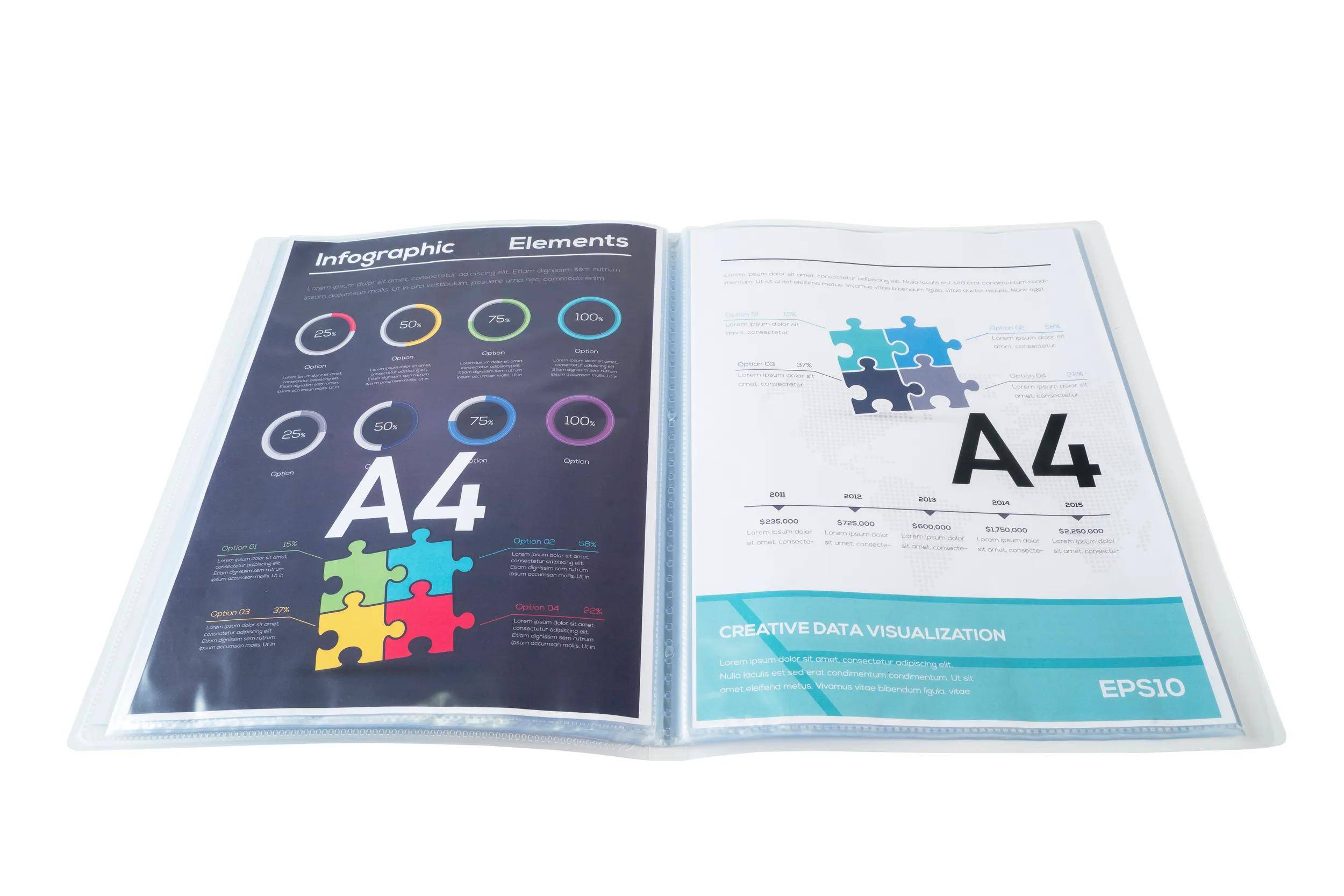 Exacompta 8x Sichtmapppen A4 PP mittelstark 80 Hüllen Transparent 5788E