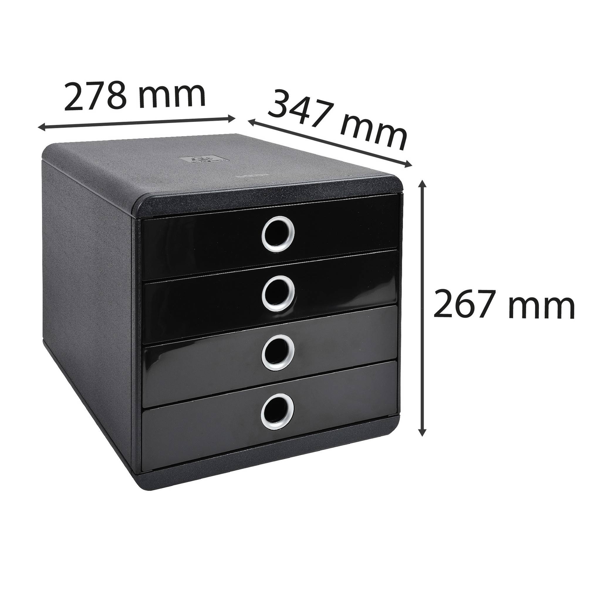 Schubladenbox Pop-Box A4+ 4Schübe sw/si