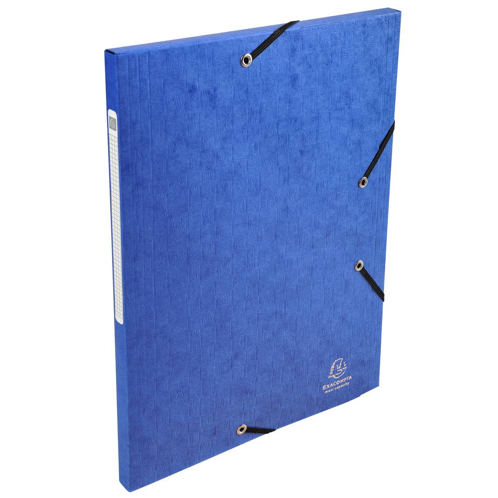 Exacompta 50x Sammelmappe + Gummizug, 3 Klappen Karton, 425g/qm A4, Blau, 55752E