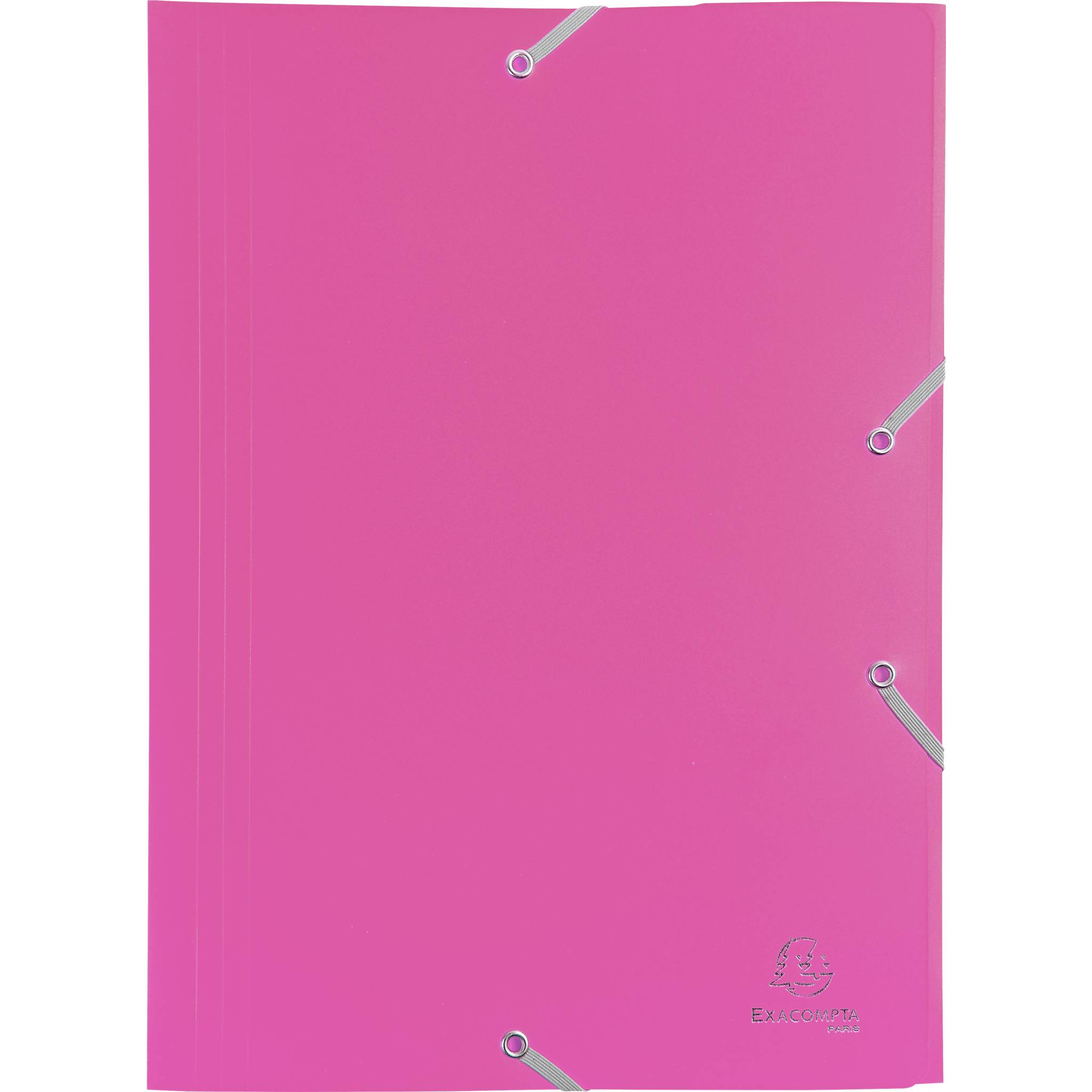 Exacompta 30x Sammelmappe +Gummizug 3 Klappen PP 400µ Eco A4 Fuchsia 55920E