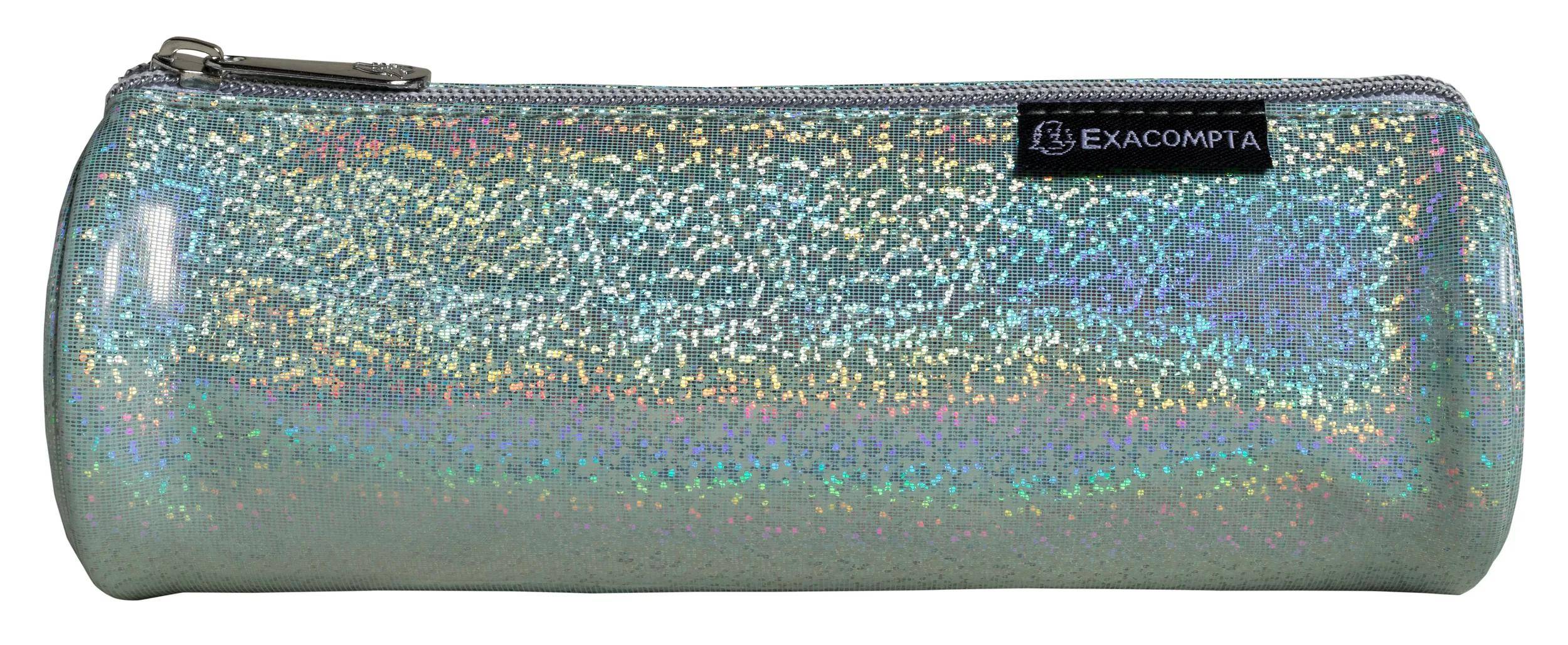 Exacompta 16x rundes Schlampermäppchen PU Glitter, 22,5x7,5cm, sortiert, 52770E