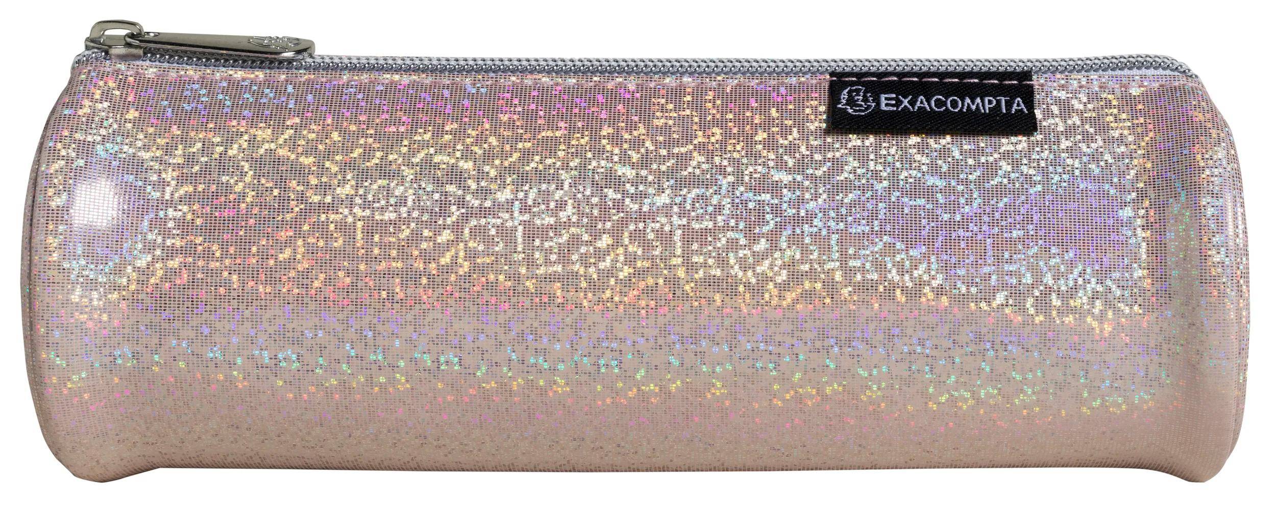 Exacompta 16x rundes Schlampermäppchen PU Glitter, 22,5x7,5cm, sortiert, 52770E