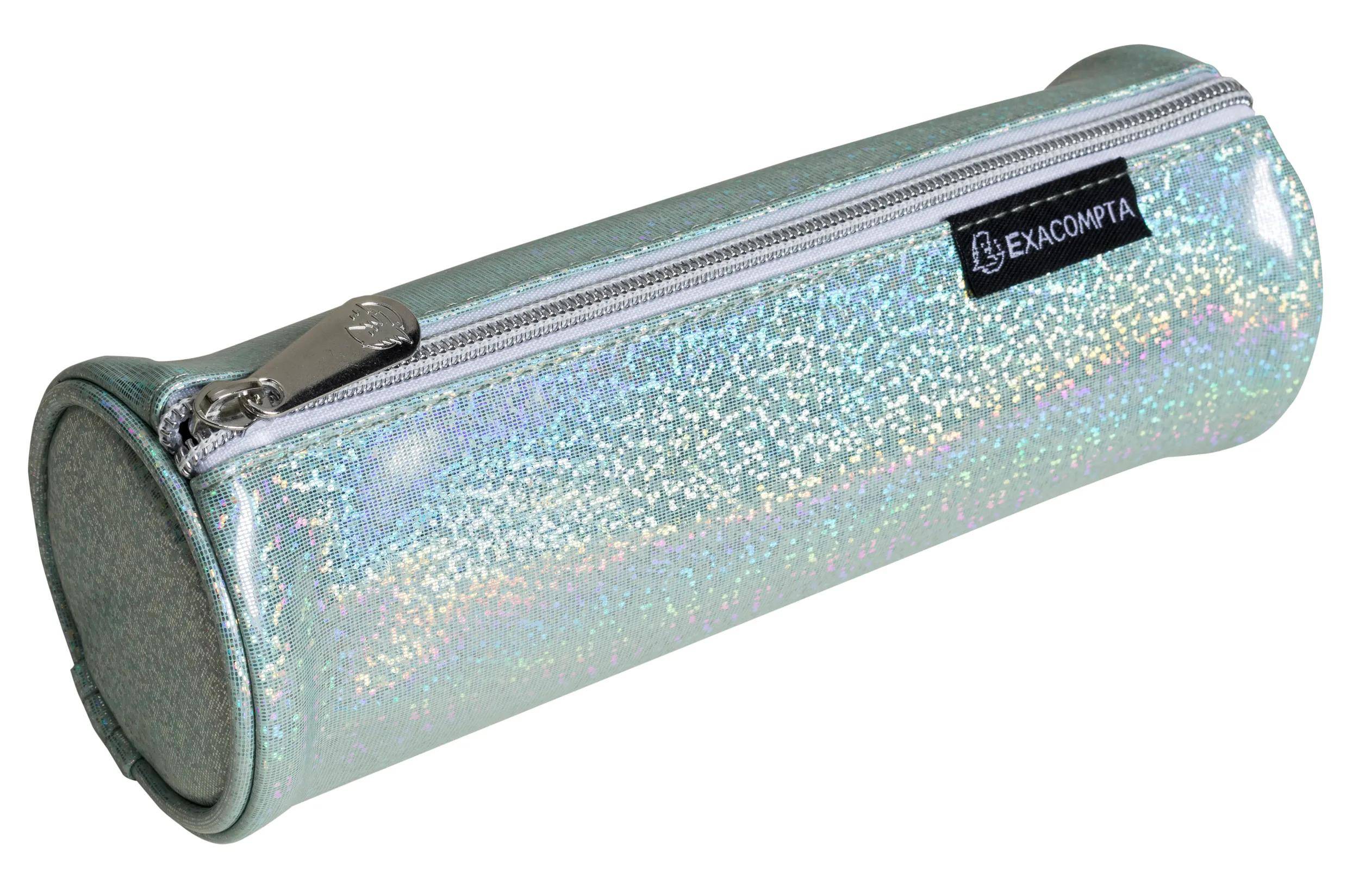 Exacompta 16x rundes Schlampermäppchen PU Glitter, 22,5x7,5cm, sortiert, 52770E