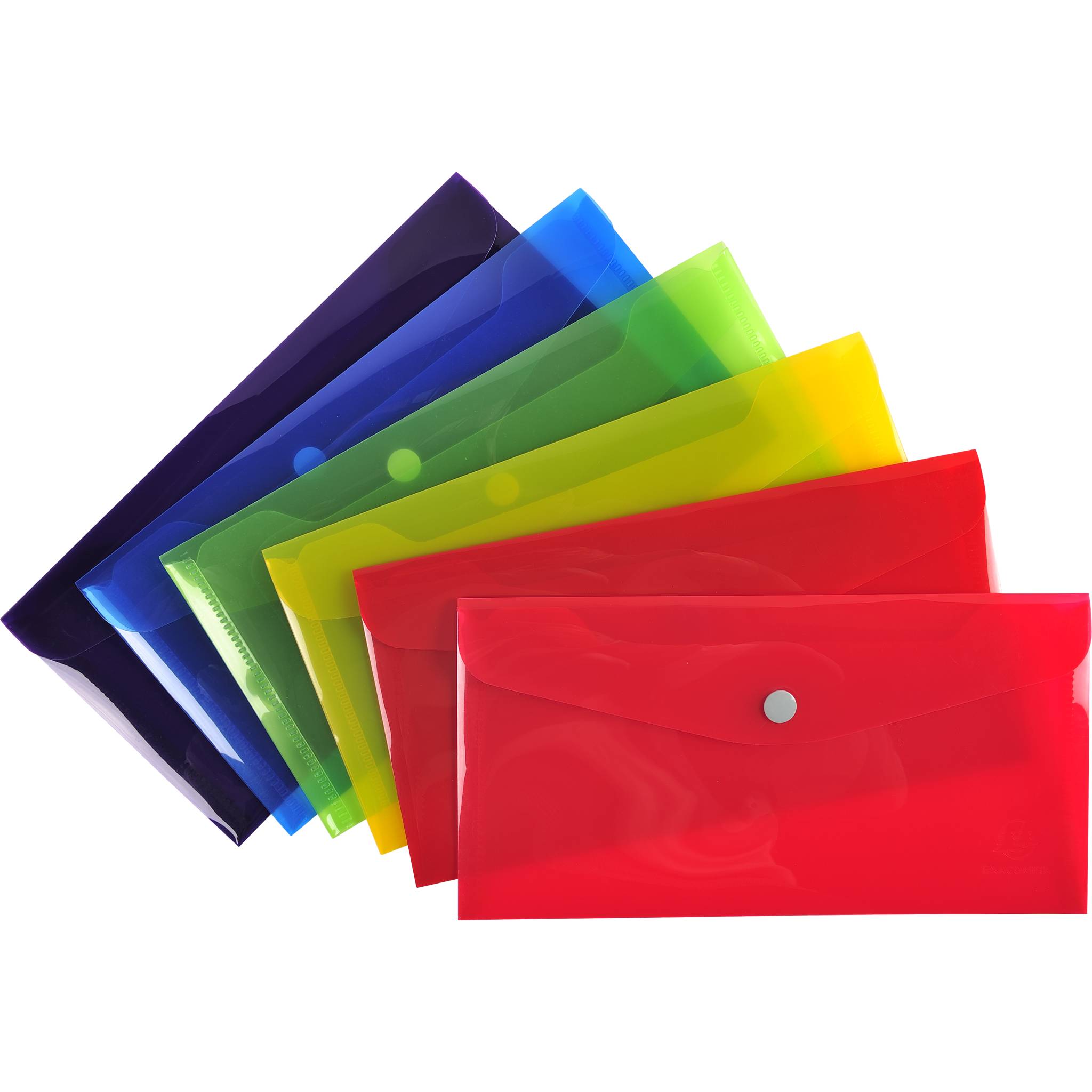 Exacompta 30x Tasche mit Druckknopf Iderama aus PP - Farben sortiert - 34420E