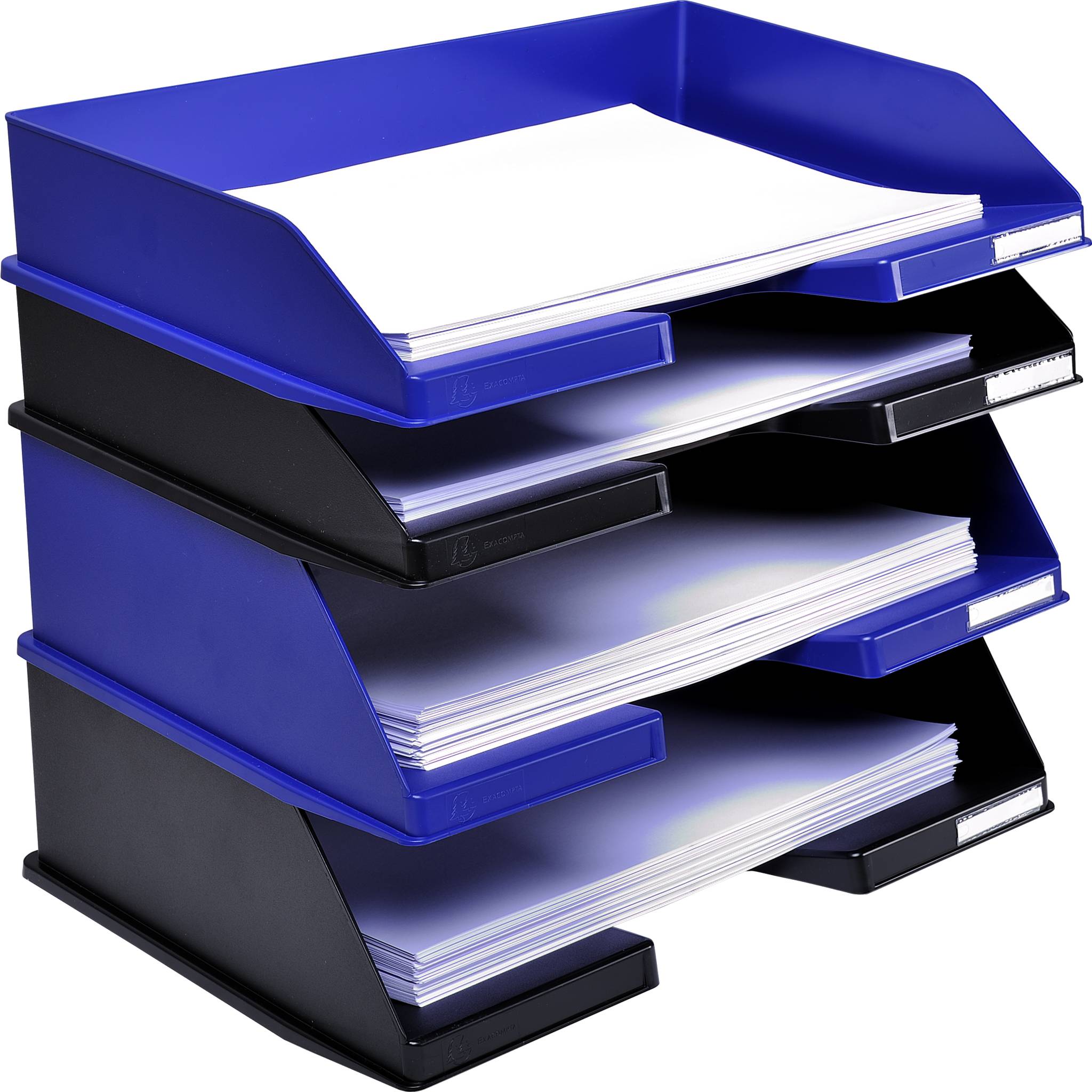 Exacompta 4x Briefablage Combo Maxi, A4+ Querformat, ECOBlack - Schwarz - 11214D