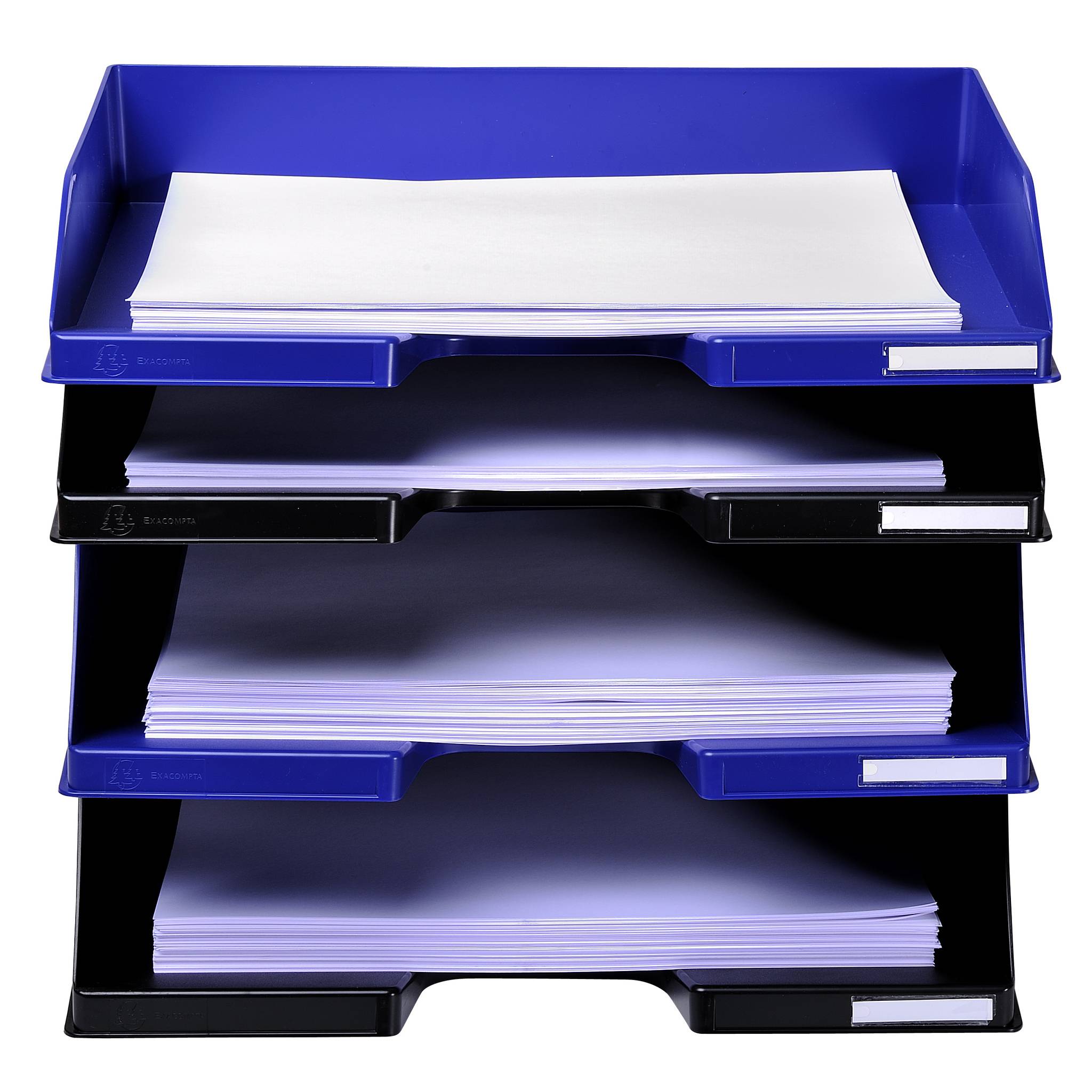 Exacompta 4x Briefablage Combo Maxi, A4+ Querformat, ECOBlack - Schwarz - 11214D