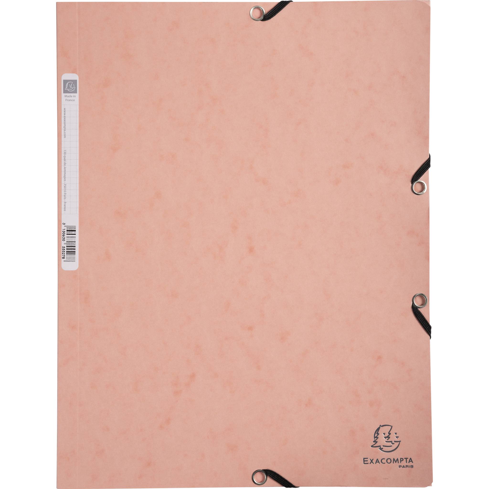 Exacompta 25x Sammelmappe +Gummizug Karton Serie Aquarel A4 Korallenrot 55527E