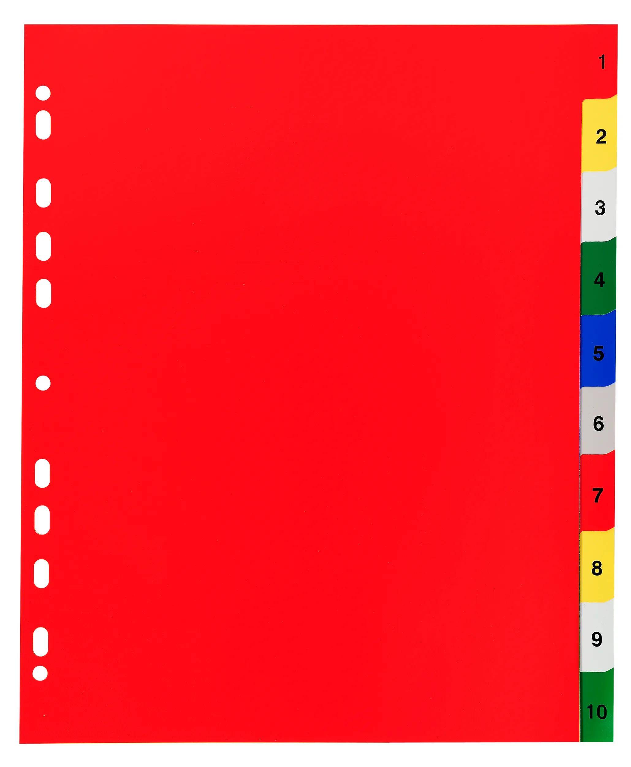 Exacompta 20x Farbige Register aus PP, 10-teilig, für DIN A4+ - sortiert| - 84E