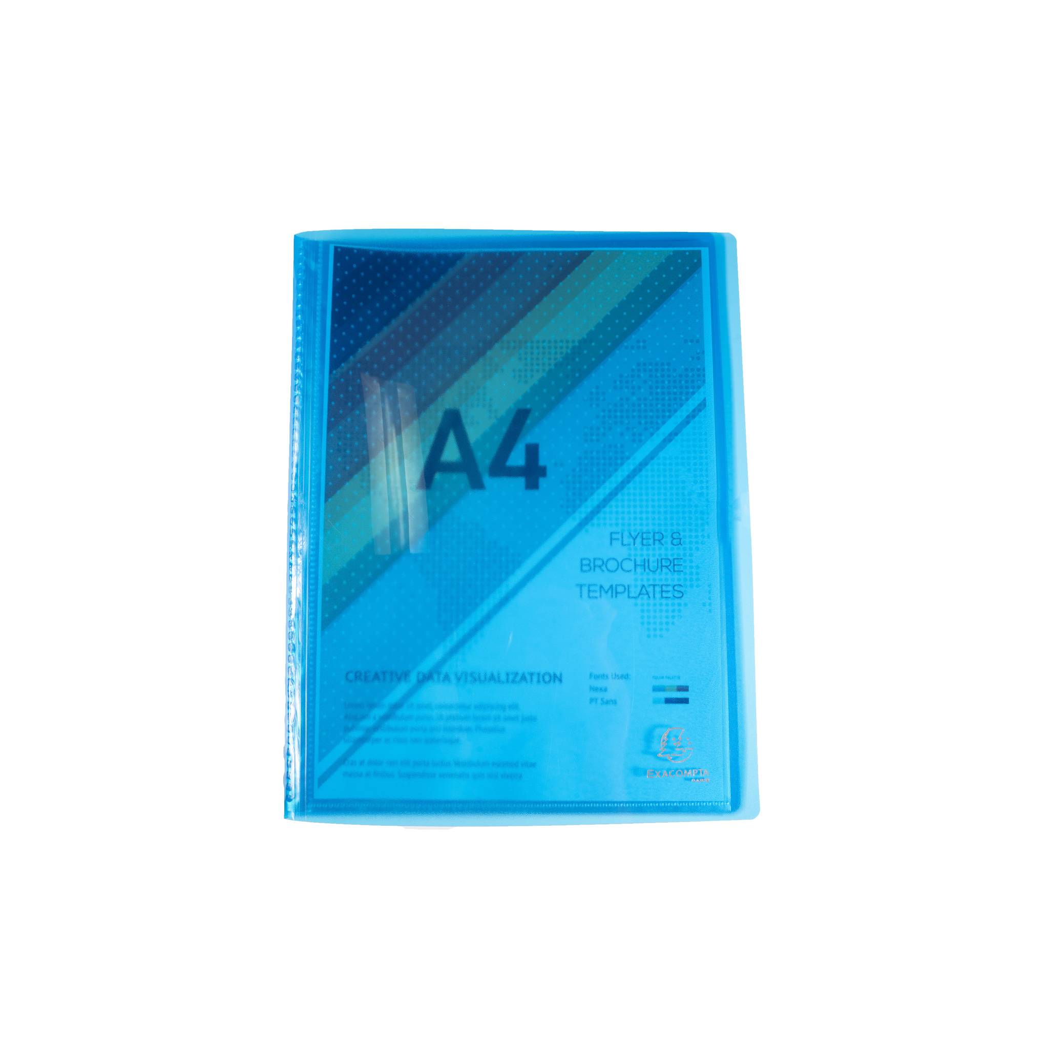 Exacompta 8x Sichtmappe PP 500µ, 80 Hüllen, 24x32cm A4, , sortiert, 85470E