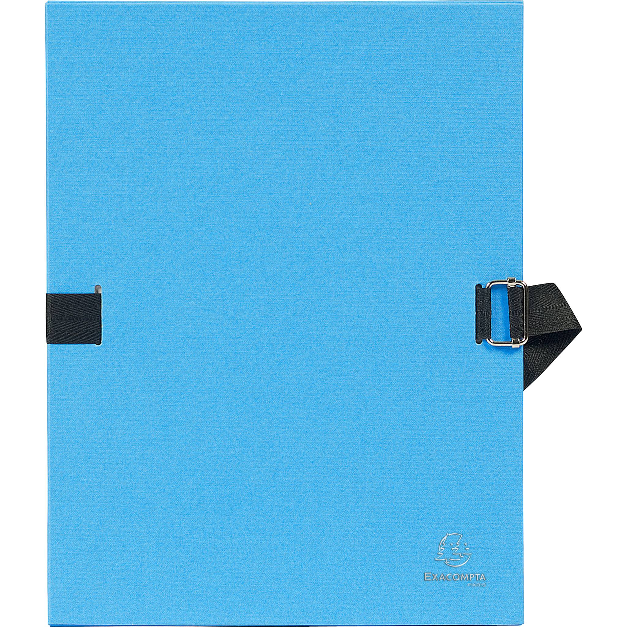 Exacompta 10x Dokumentenmappe Karton 2,7mm, Faltenrücken, A4, Hellblau, 722E