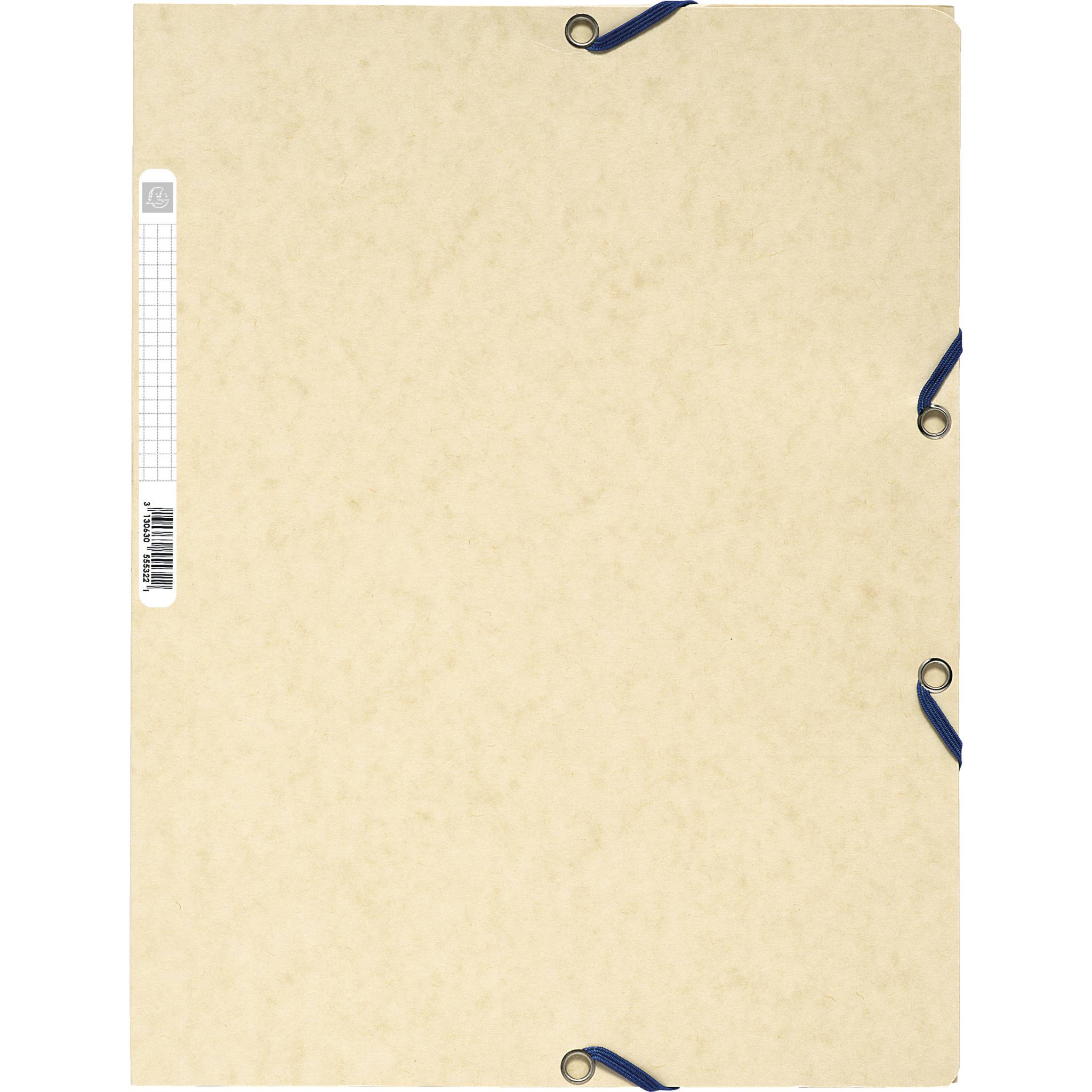 Exacompta 50x Sammelmappe +Gummizug 3 Klappen Rückenetikett A4 sort 55550E