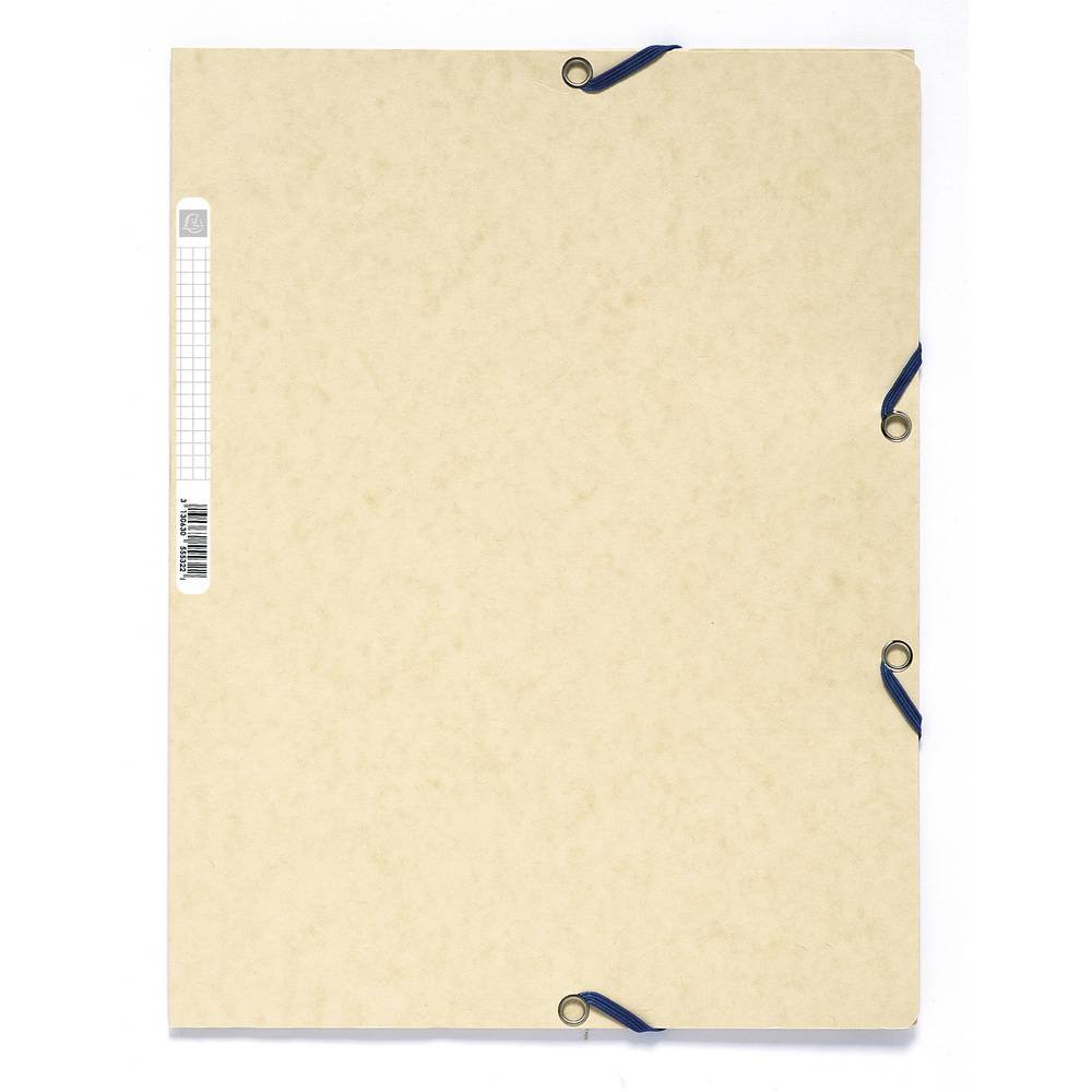 Exacompta 50x Sammelmappe +Gummizug 3 Klappen Rückenetikett A4 sort 55550E