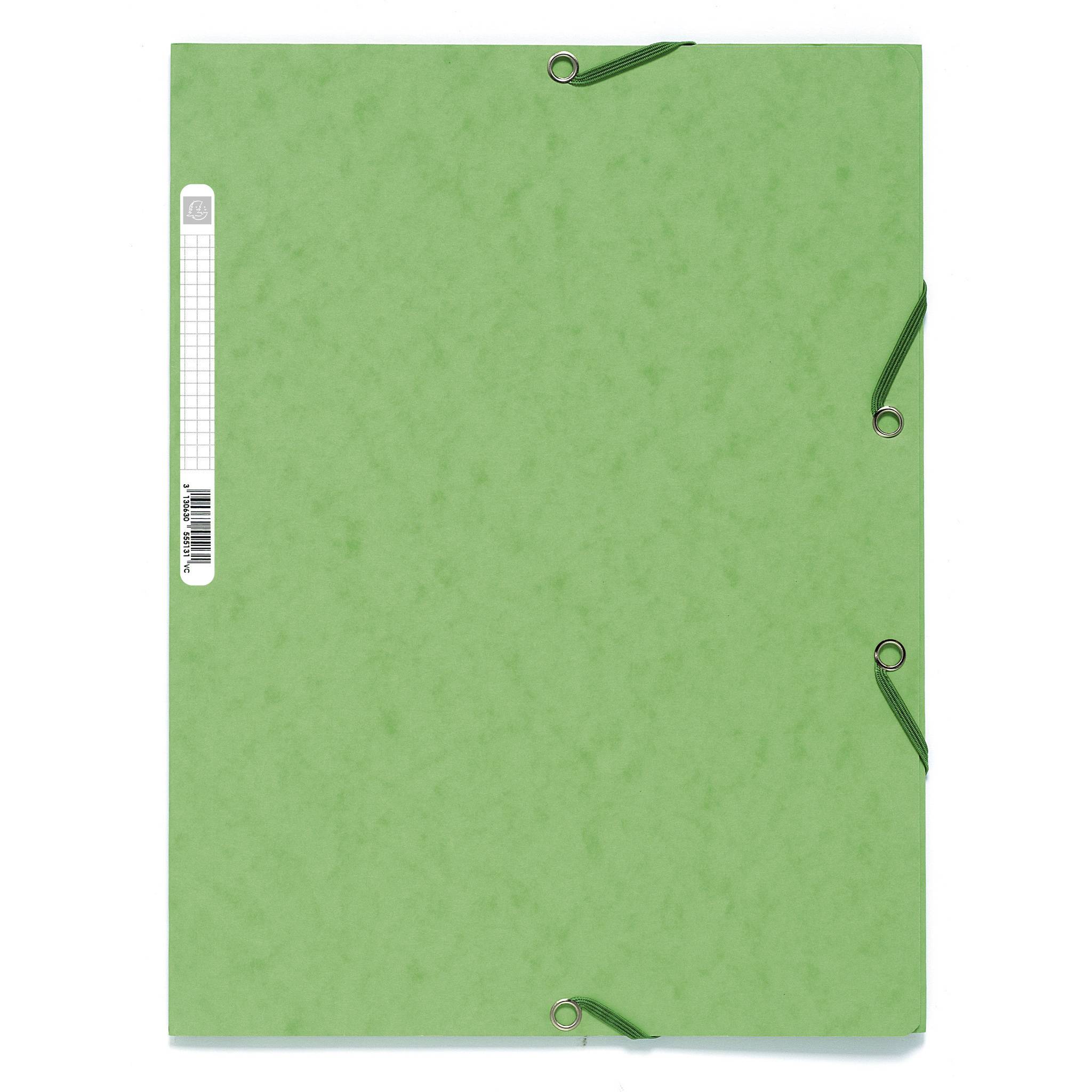 Exacompta 50x Sammelmappe +Gummizug 3 Klappen Rückenetikett A4 sort 55550E